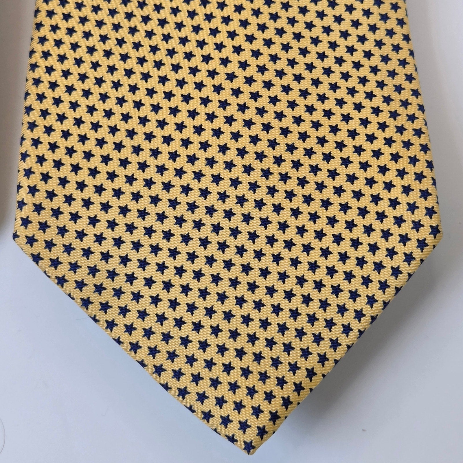 Tommy Hilfiger Silk Tie Lot 3 Gold Yellow Blue 3.75" Made in USA Contrast Tips