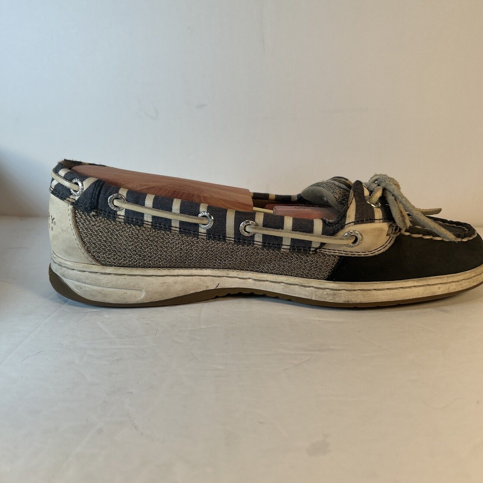 Sperry Top-Sider Angelfish Boat Shoes Gray Breton Stripe Women’s 9.5M