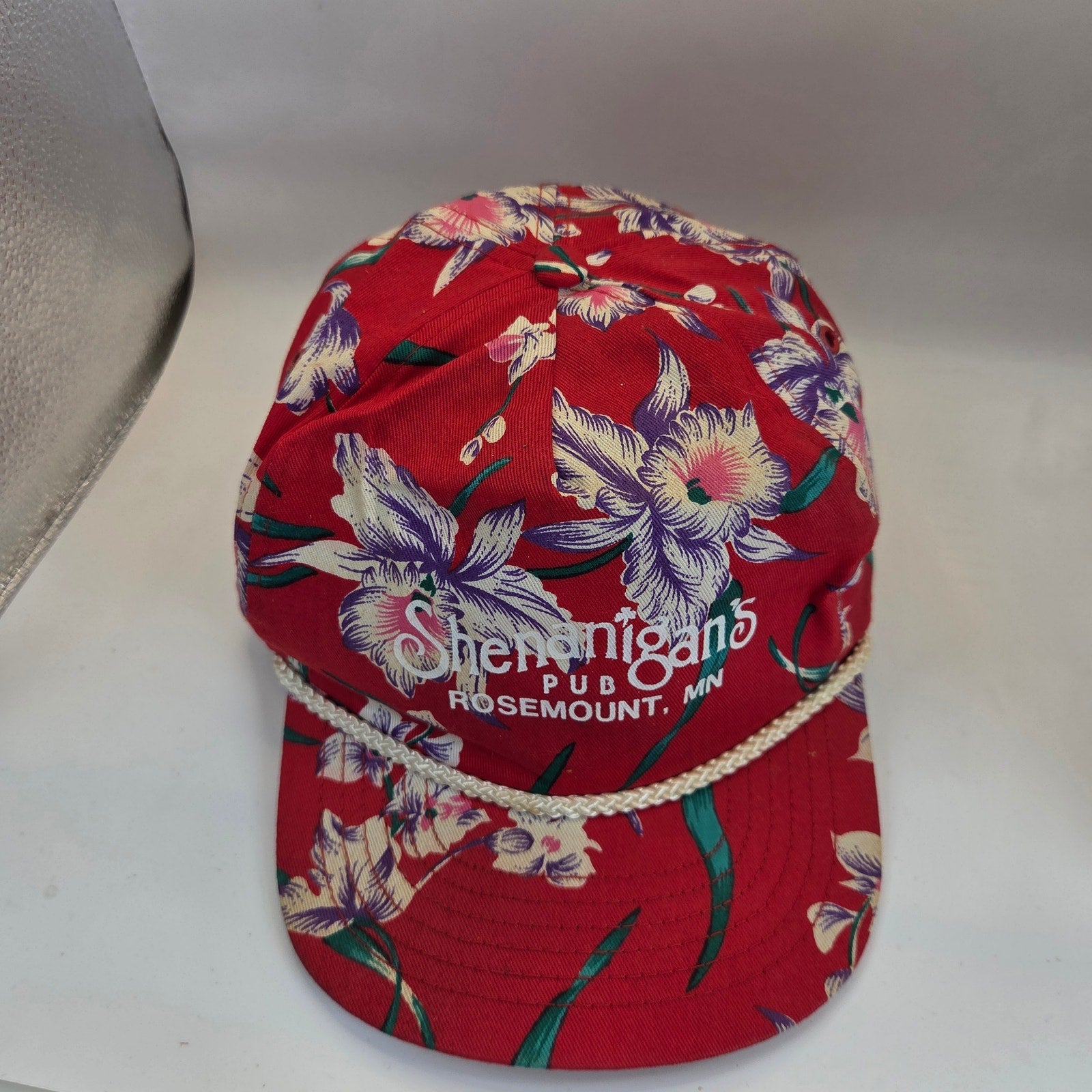 Vintage San Sun Hawaiian Floral Rope Snapback Shenanigan's Pub Rosemount MN
