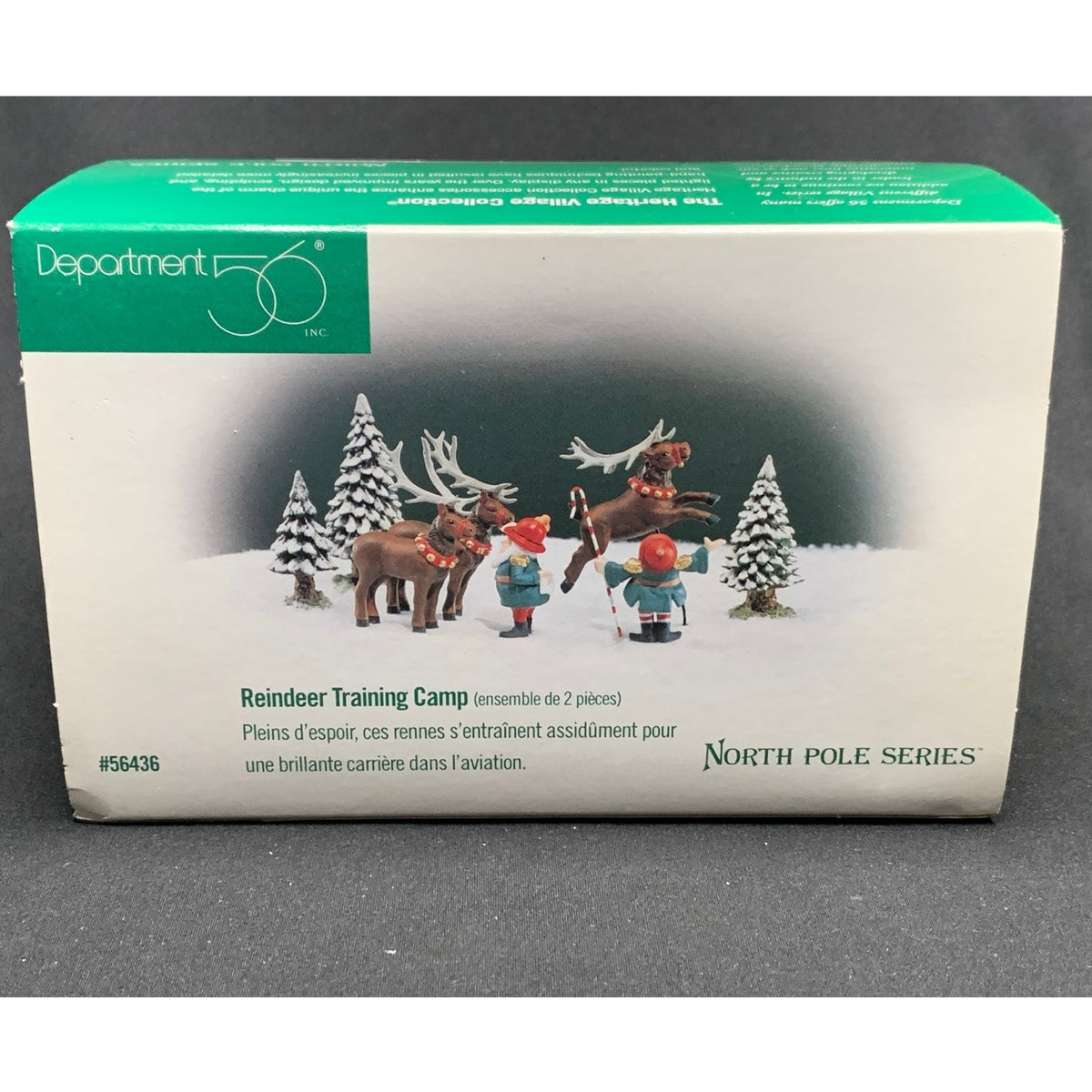Dept 56 Reindeer Training Camp 56436 North Pole Series Set of 2 Retired 1998