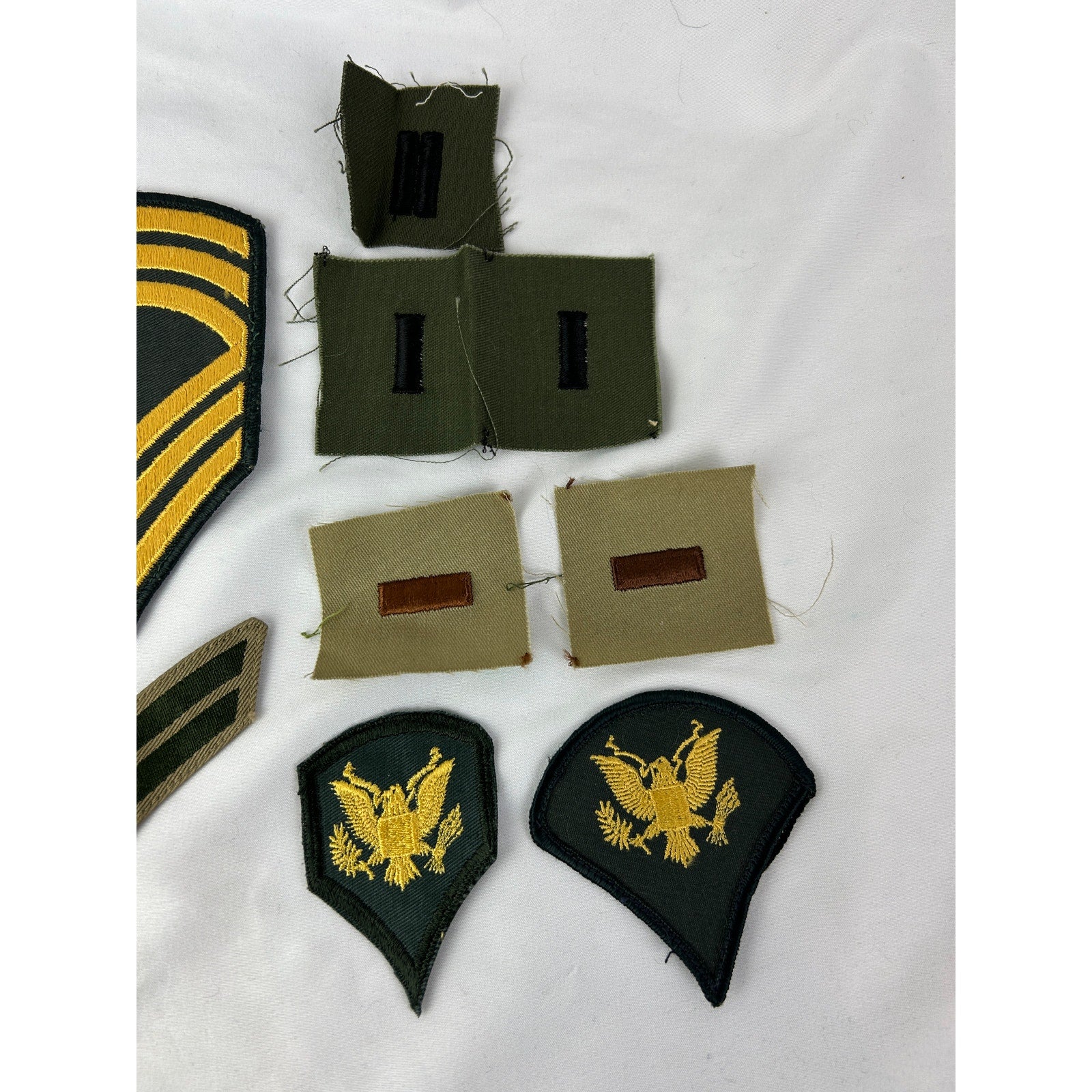 Vintage Military Rank Patch Lot Chevron Eagle Insignia 13pc