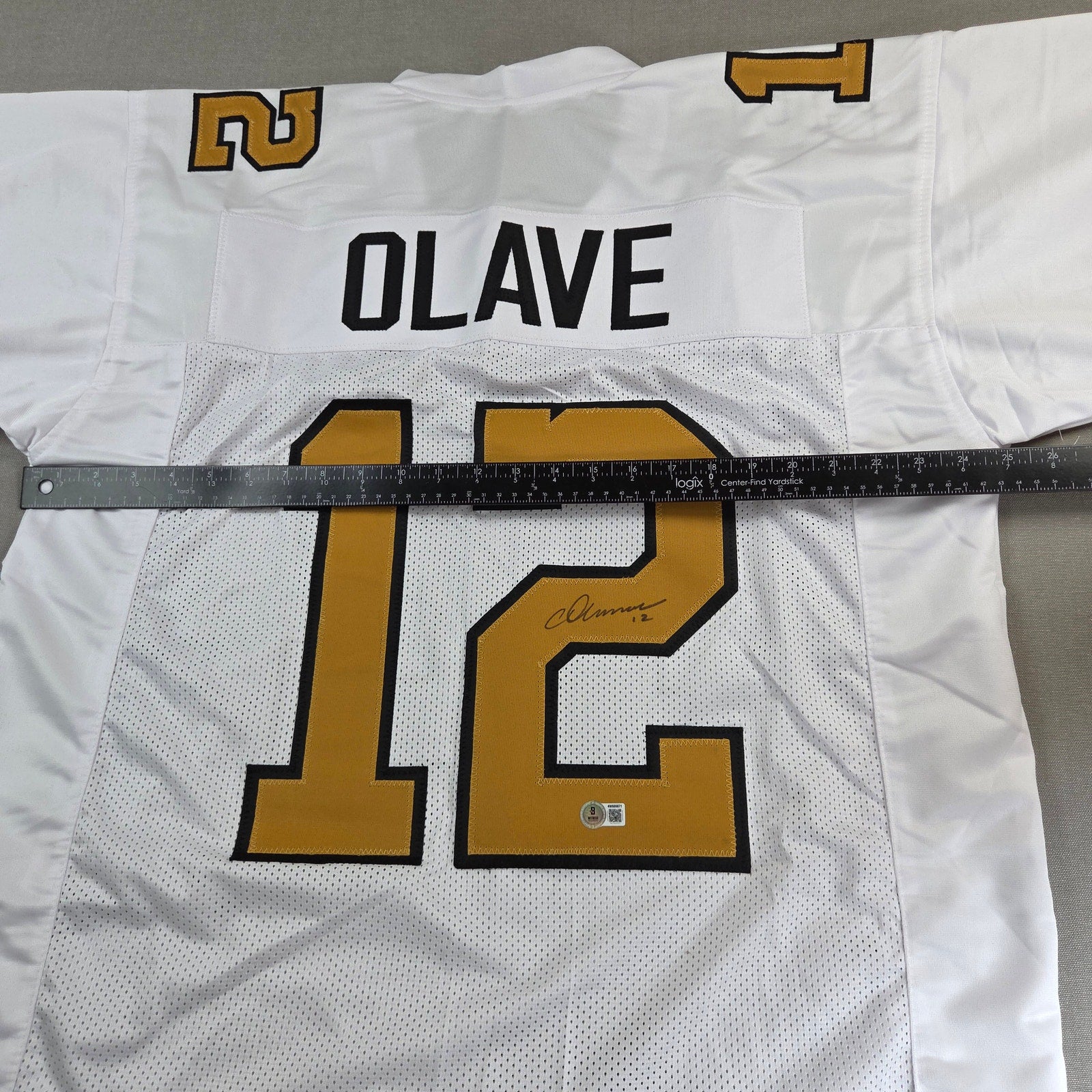 Chris Olave Signed New Orleans Saints Custom Jersey Beckett Witness BAS XL