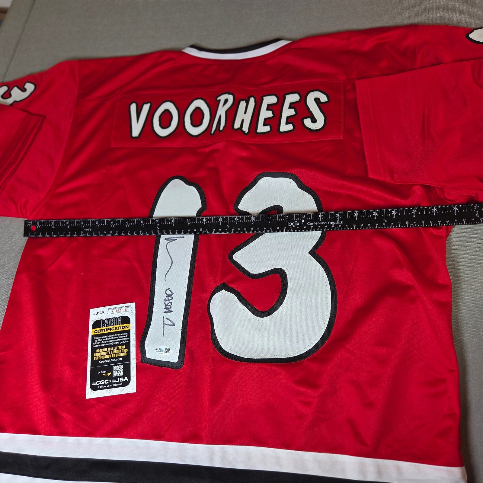 Ari Lehman Jason 1 Signed Jason Voorhees Hockey Jersey JSA COA XL Custom Red