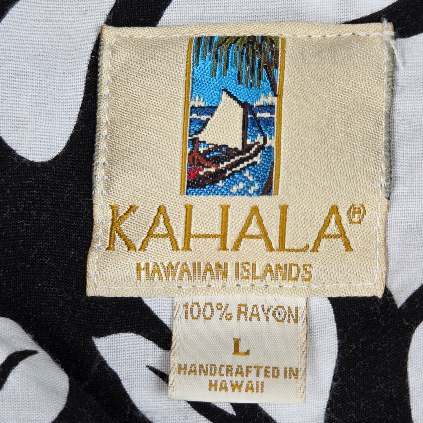 Kahala Hawaiian Islands Aloha Shirt Mens L Rayon Floral Made Hawaii USA