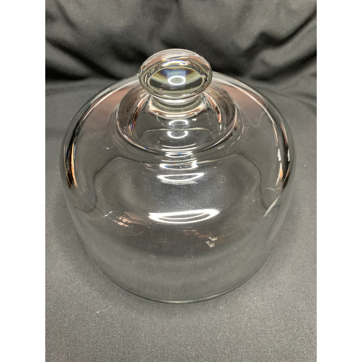 Clear Glass Cheese Dome Cloche Pebble Pattern Serving Plate 2 Piece Set