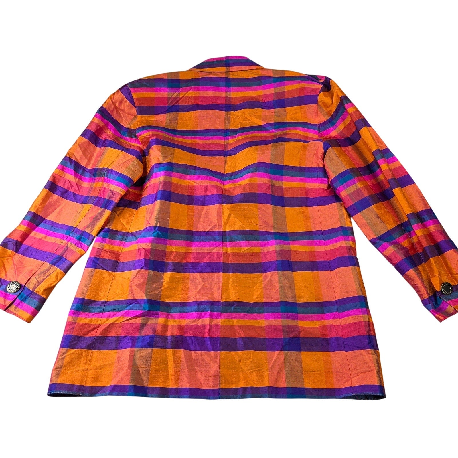 Sandra Roth Ciaosport Silk Blazer Jacket Womens Size 8 Vintage Striped 90s