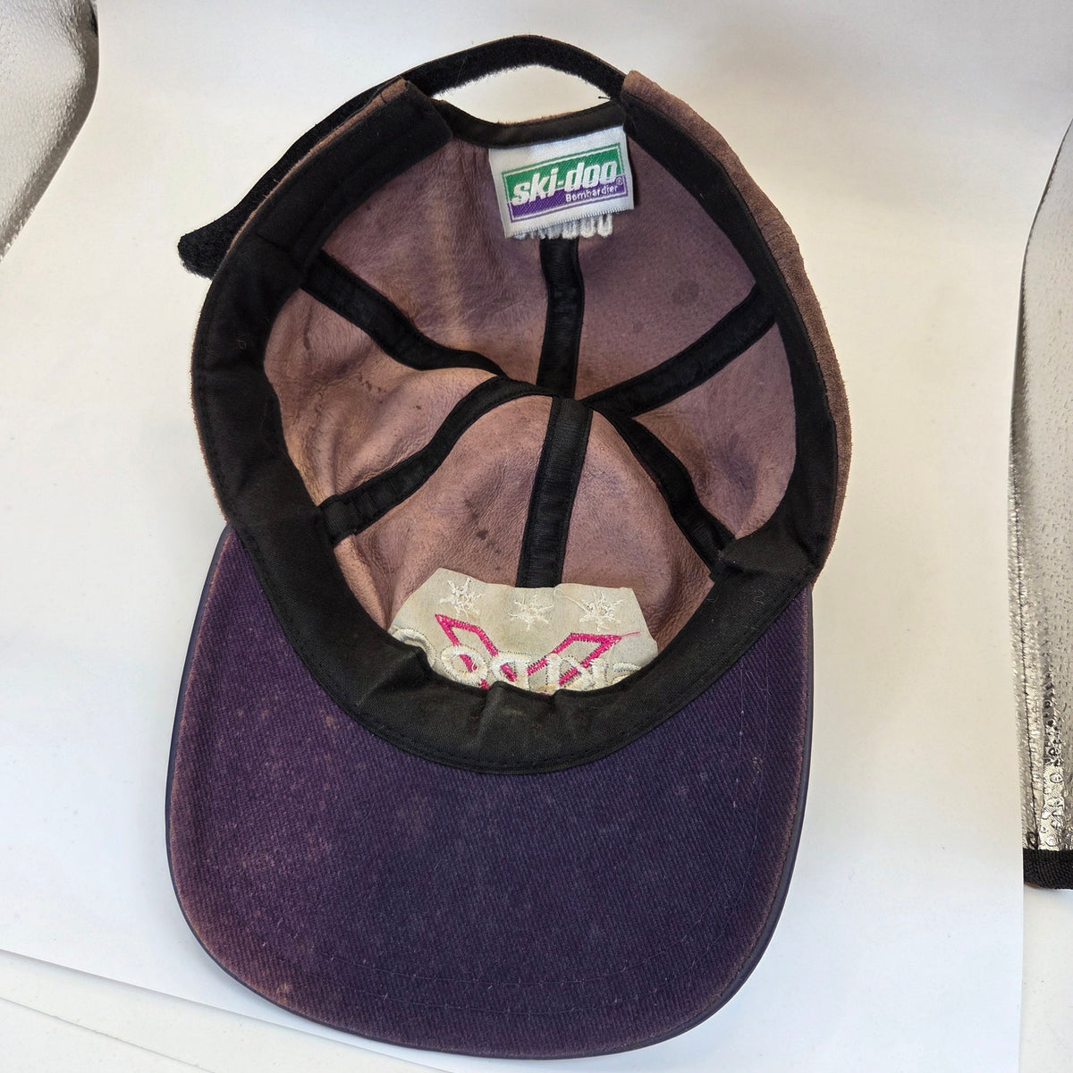 Ski-Doo Rotax Bombardier Leather Strapback Hat Cap Canada Made Vintage