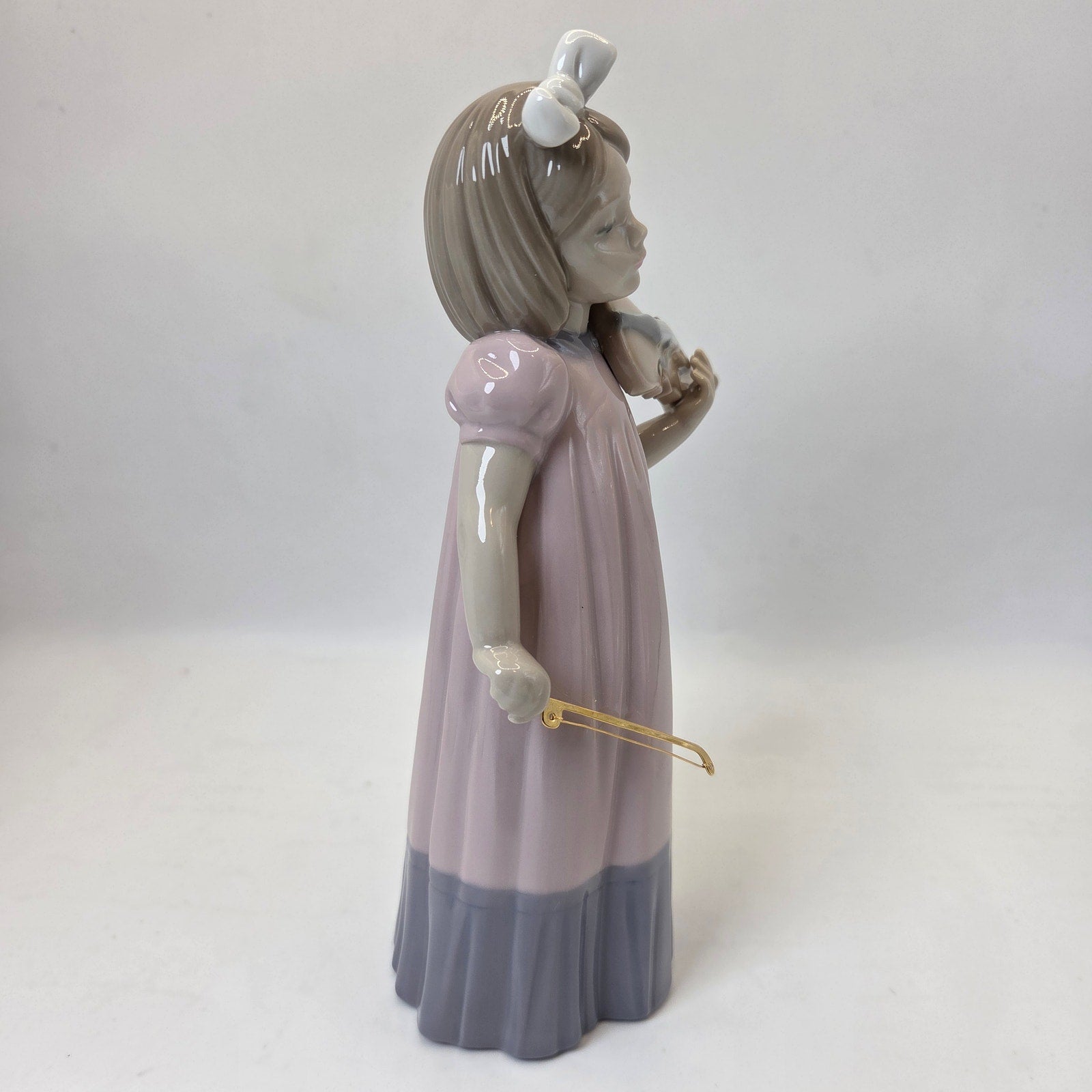 NAO by Lladro Girl With Violin #1034 Porcelain Figurine Spain Boxed 7.5"