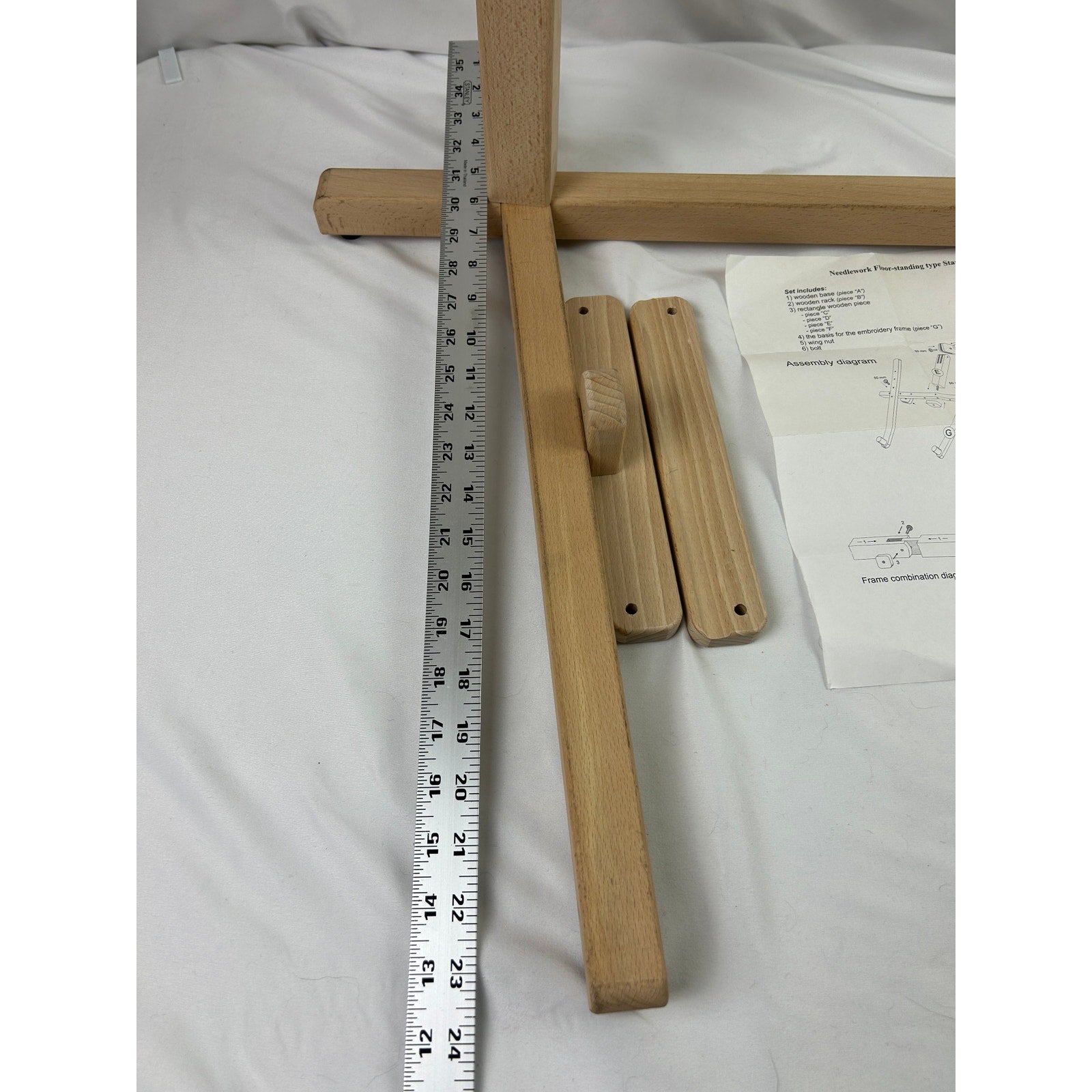 Adjustable Needlework Floor Stand Wooden Embroidery Cross Stitch Frame