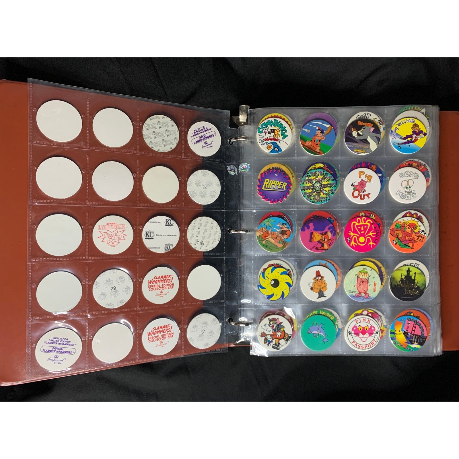 Vintage 1990s POG Collection Binder 350+ POGs Holographic Slammers Mixed Lot