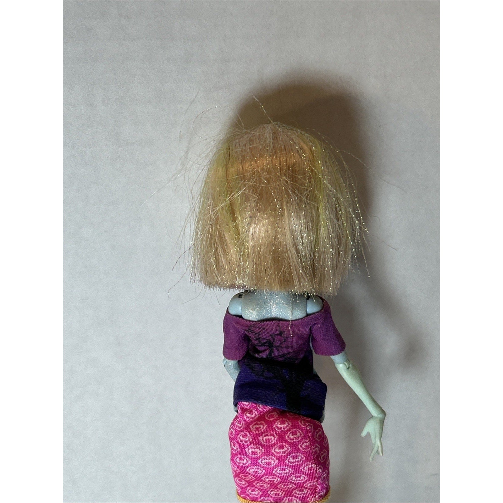 OOAK Repaint Monster High BJD Doll Blonde Hair Green Hat Pink Skirt Boots