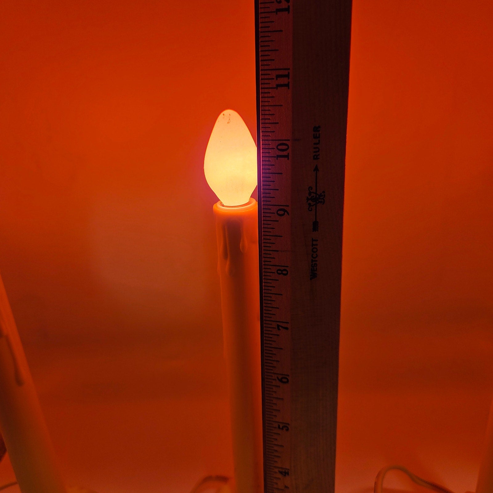 NOMA Vintage Christmas Candles Set of 3 Orange Bulbs 10.5" Electric