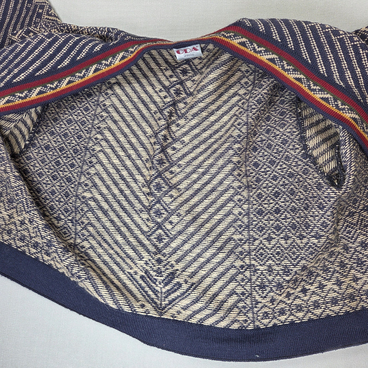 ODA of Norway Womens M Open Front Nordic Wool Cardigan Sweater Denmark Made
