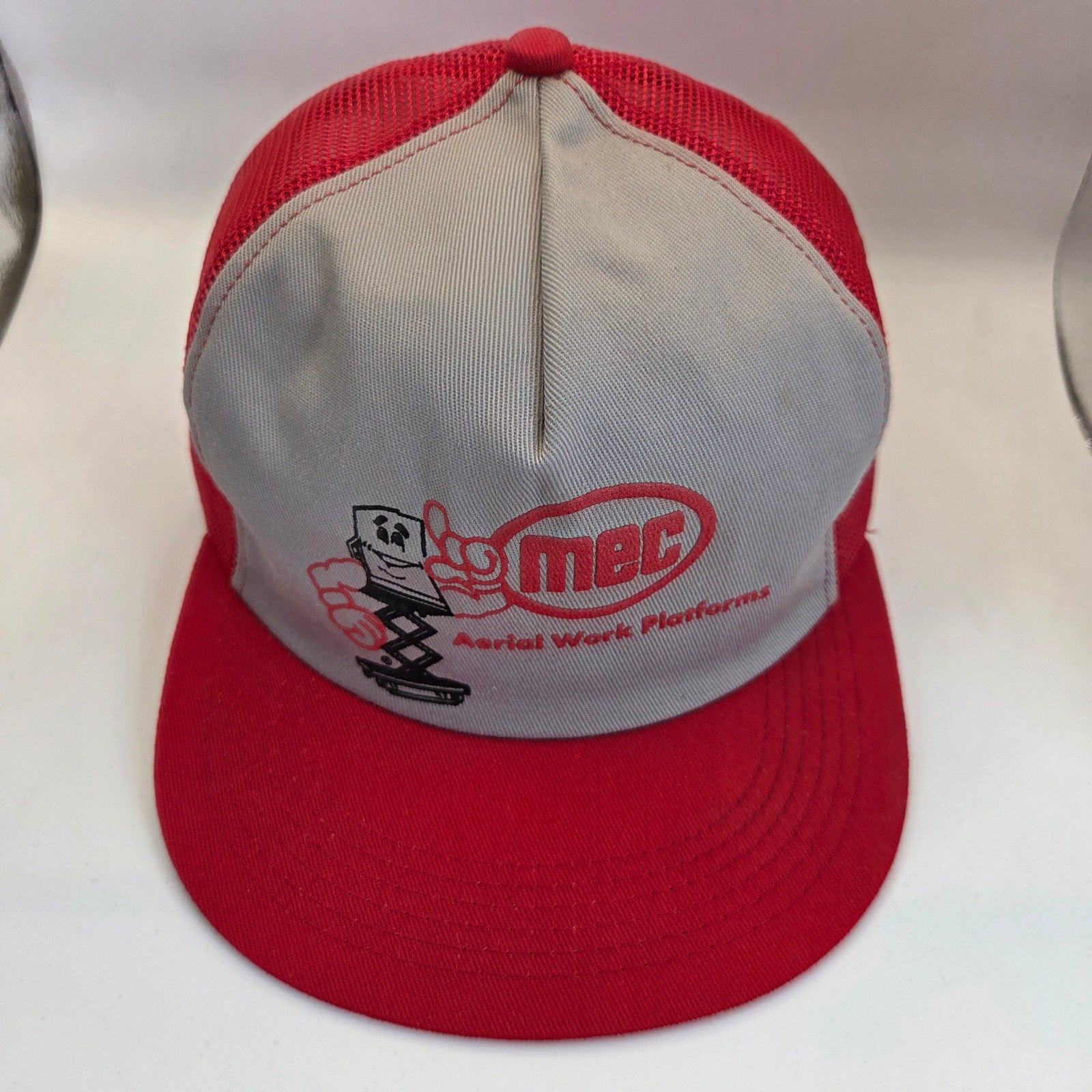 Vintage MEC Aerial Work Platforms K-Products Mesh Trucker Snapback Hat USA