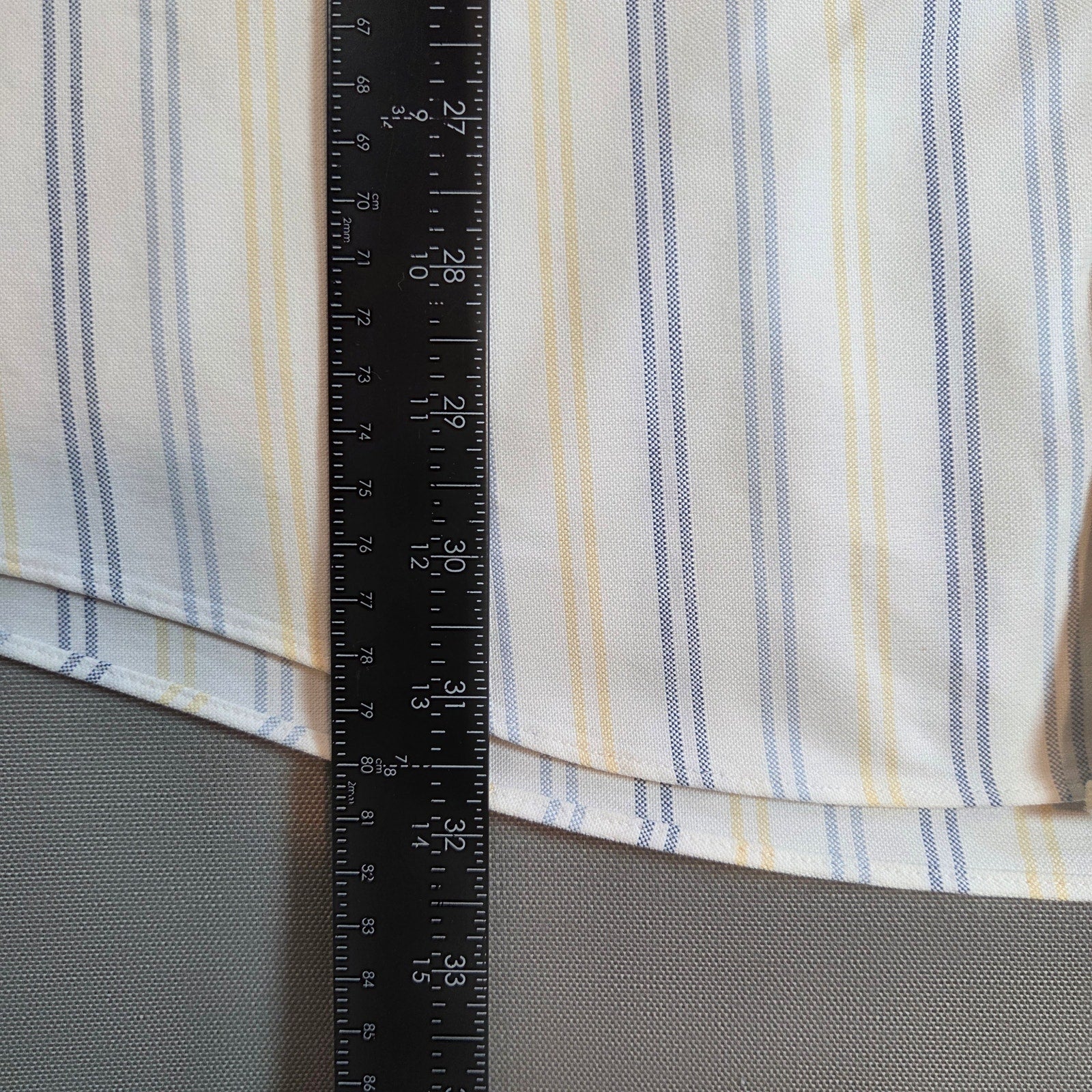 LL Bean Wrinkle Resistant Striped Short Sleeve Shirt 16.5 Reg Cotton