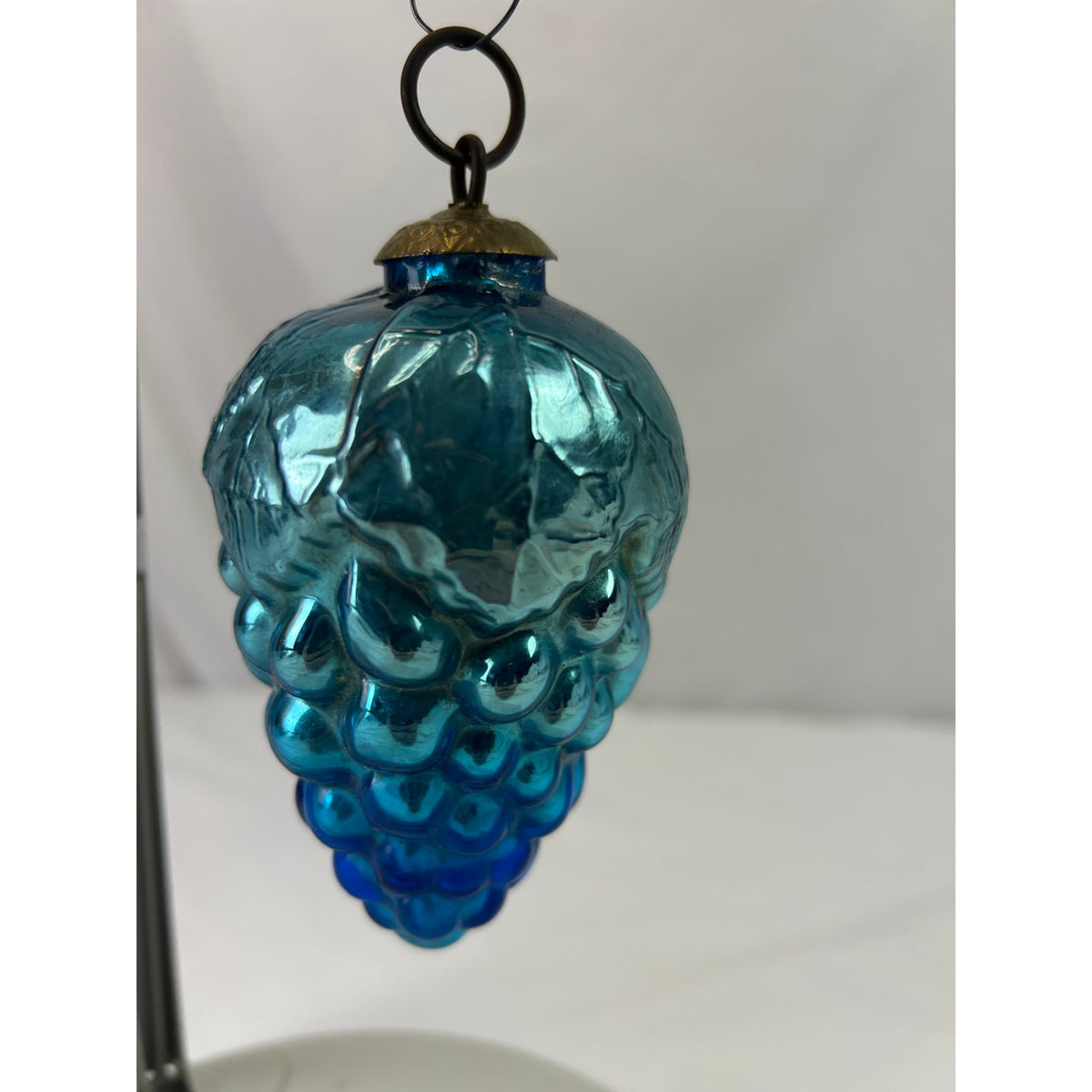 Antique German Kugel Cobalt Blue Grape Cluster Glass Christmas Ornament 4"