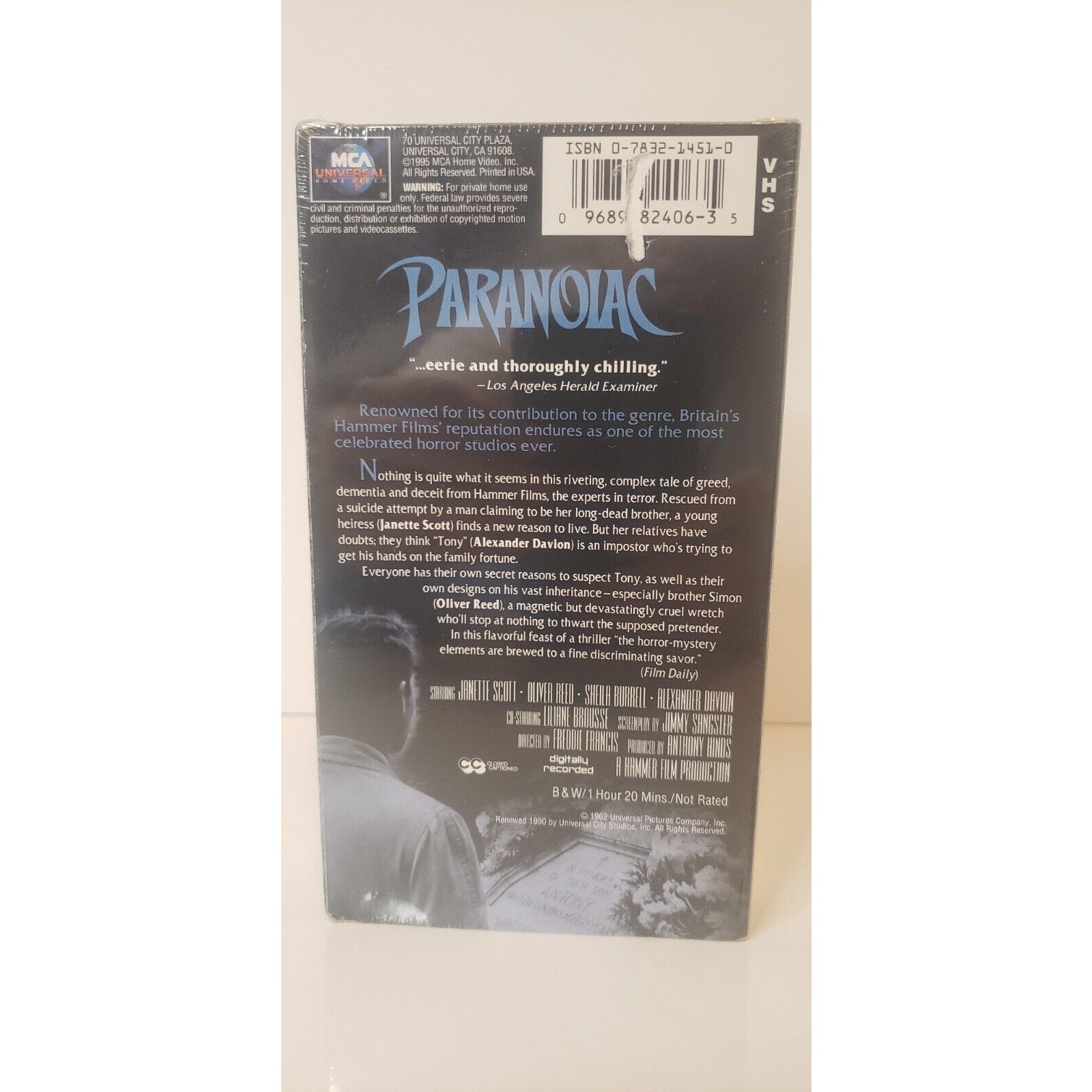 Paranoiac VHS New Sealed Horror 1995