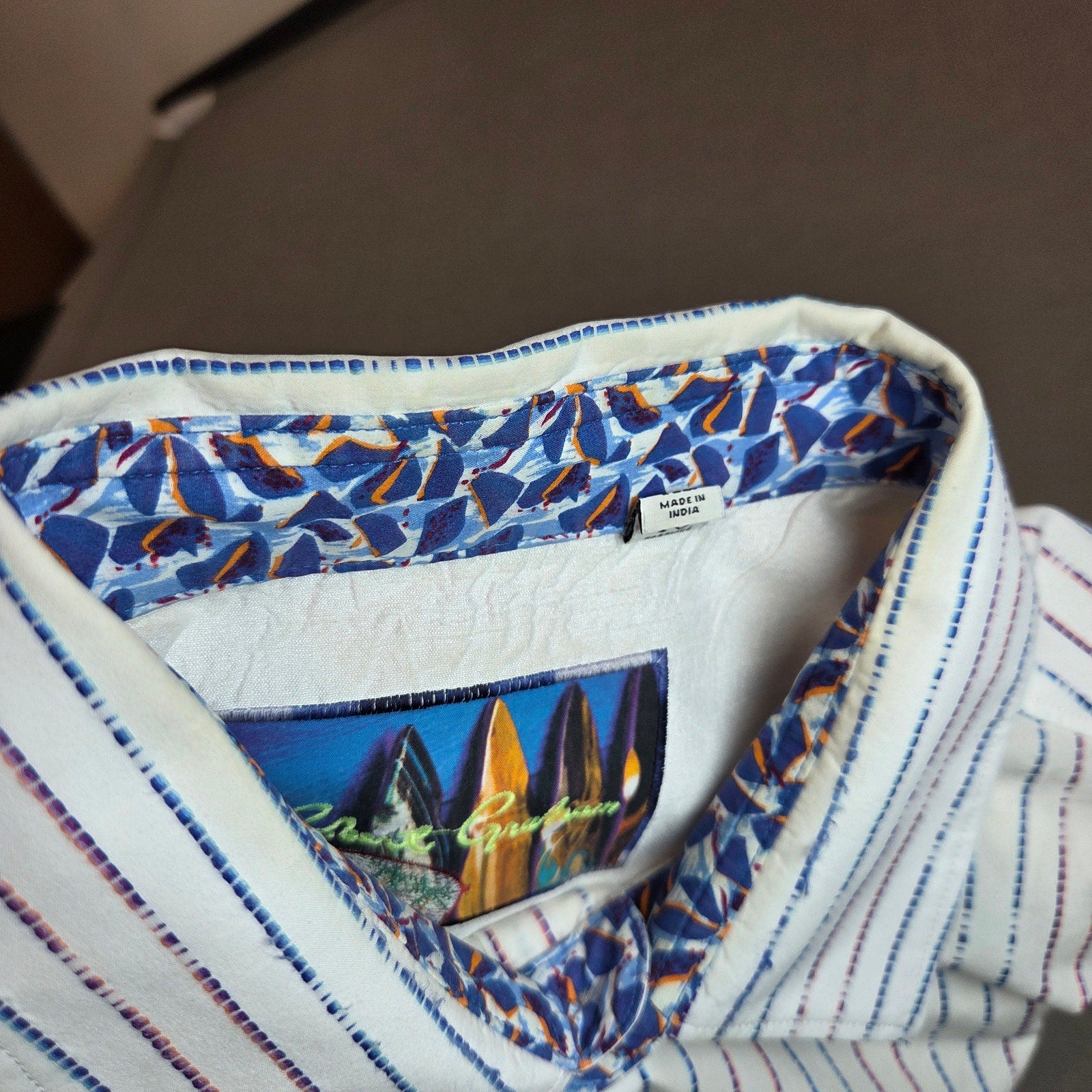 Robert Graham Classic Fit Striped Shirt XL Knowledge Wisdom Truth Cotton