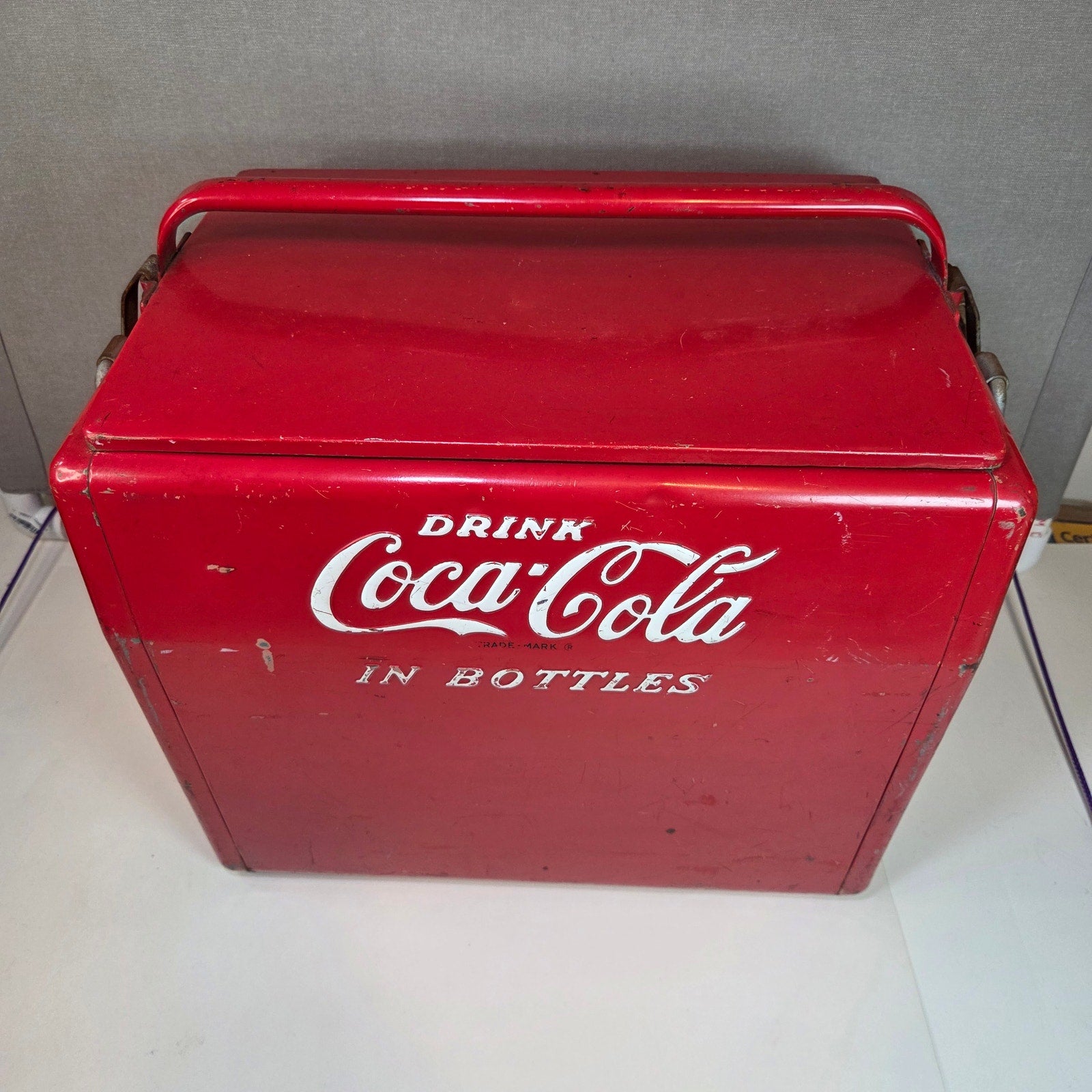 Vintage 1950s Coca-Cola Cavalier Metal Cooler w/ Tray & Opener Chattanooga TN