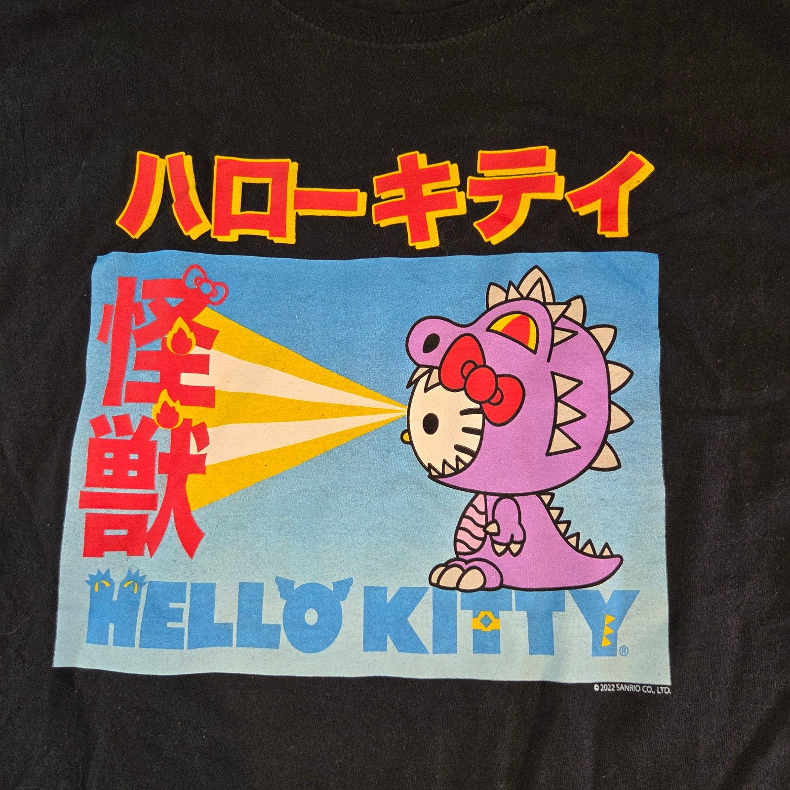 Hello Kitty Kaiju Monster Tee Sanrio Graphic Black XL 2022