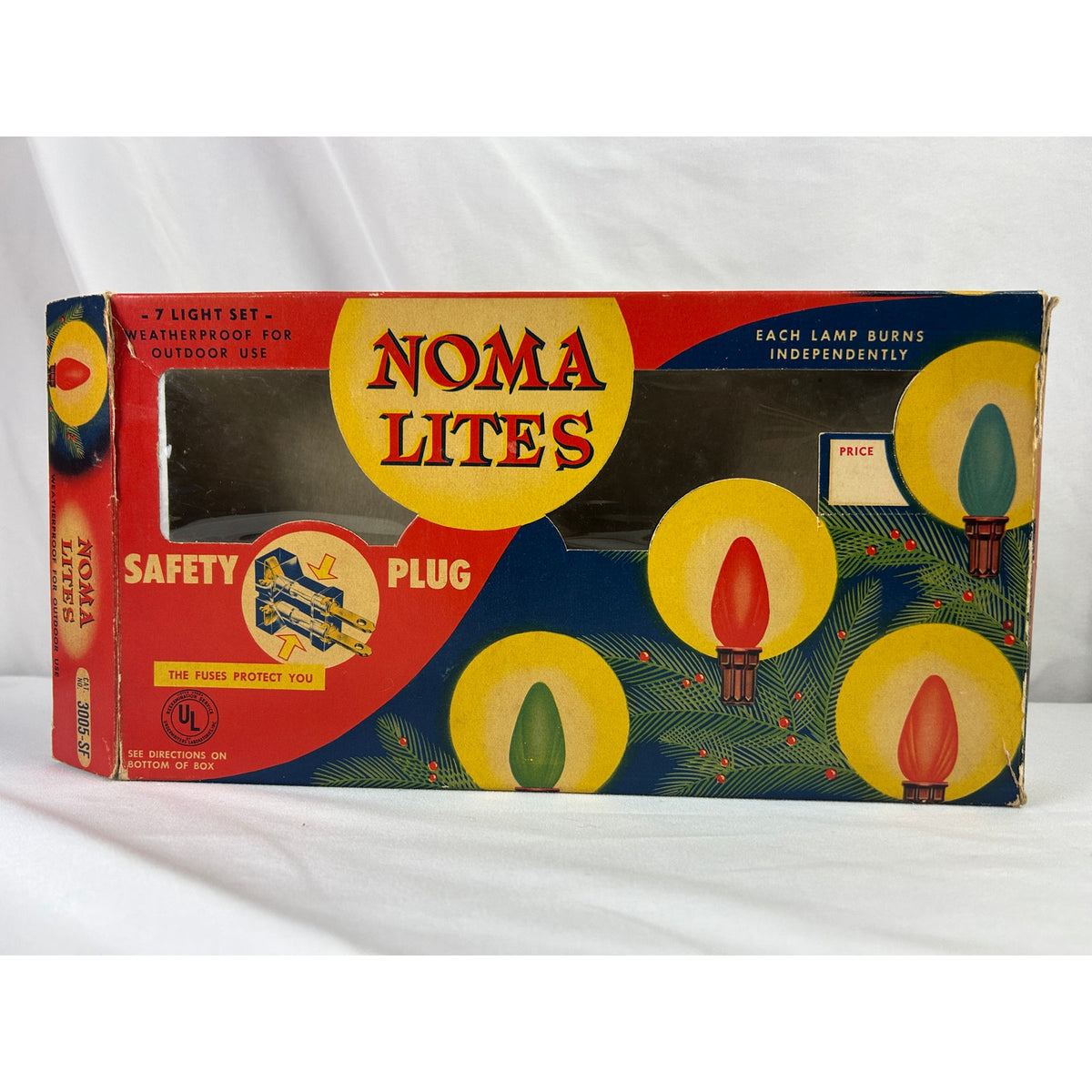 Vintage 1950s NOMA Lites 3005-SF 7 Light Christmas Set Original Box C7