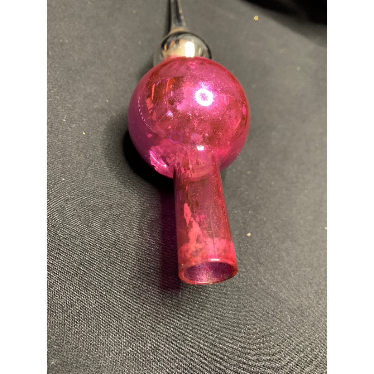 Vintage Pink Silver Mercury Glass Christmas Tree Topper Finial MCM