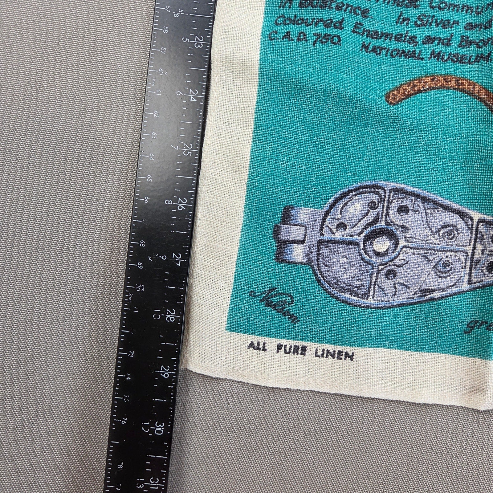 Vintage Nelson Ireland's Treasures Pure Linen Tea Towel Made In Ireland 29x19