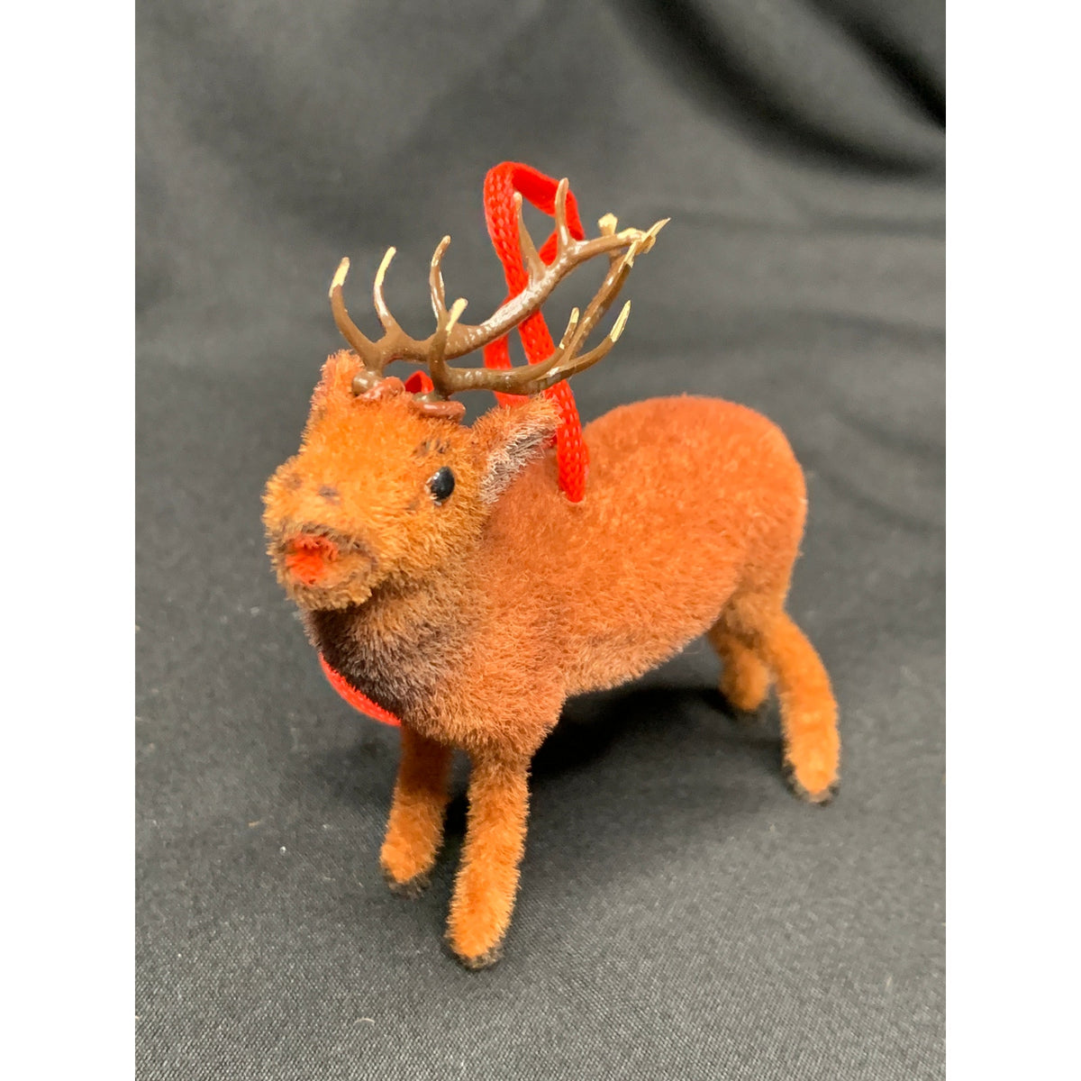 Vintage Wagner Handwork Flocked Reindeer Ornament West Germany Kunstlerschutz