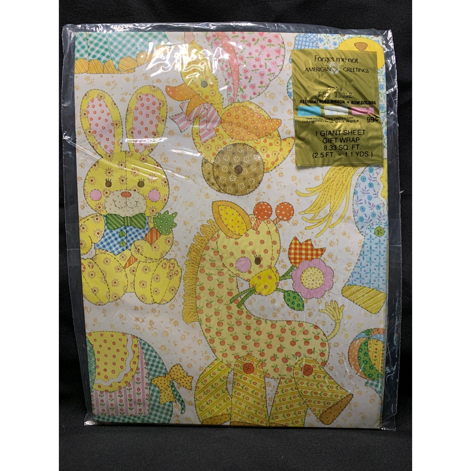 Vintage Baby Shower Gift Wrap Lot 3 Full Sheets Hallmark American Greetings