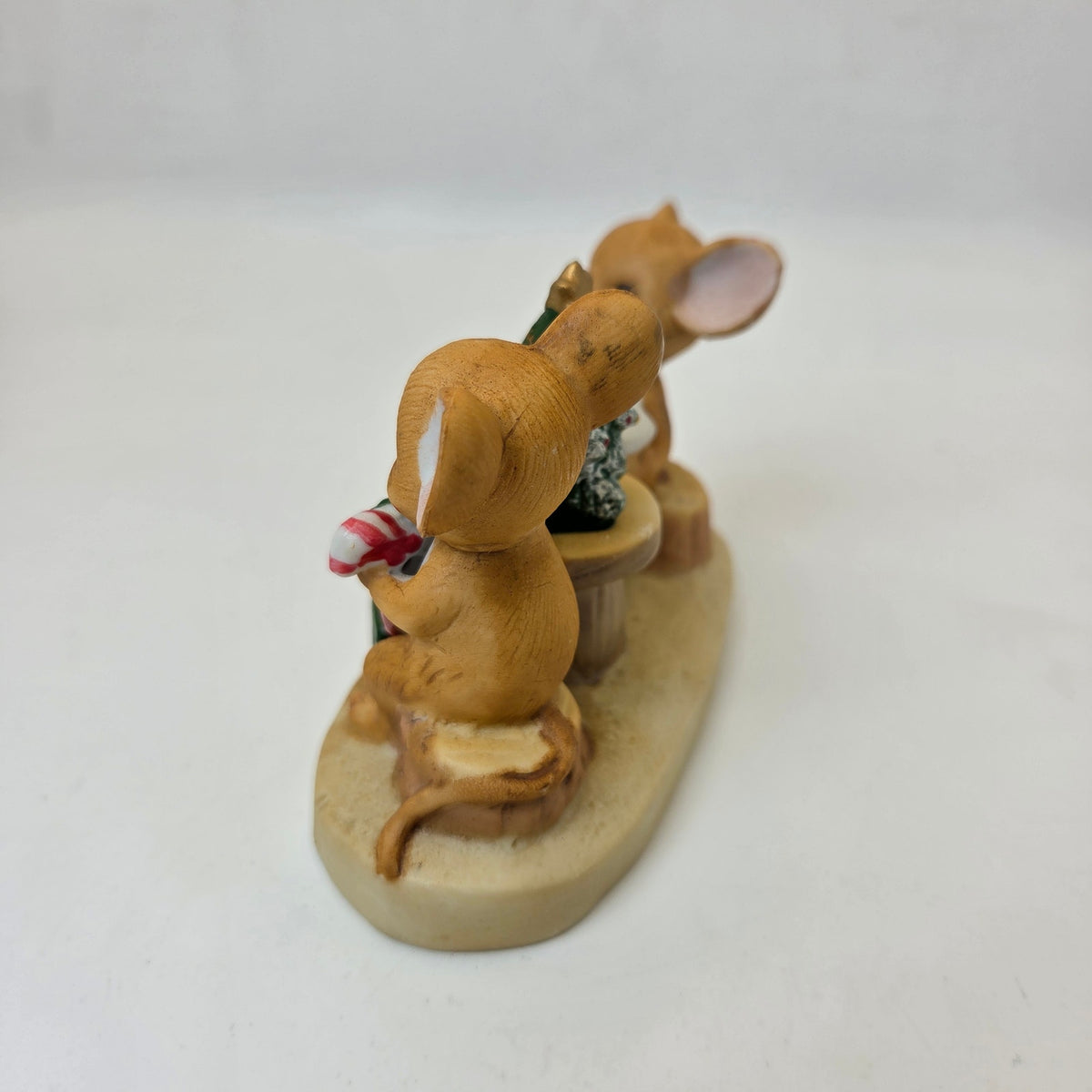 Enesco Night Before Christmas Mice Figurine Tree Taiwan Holiday Decor 3"