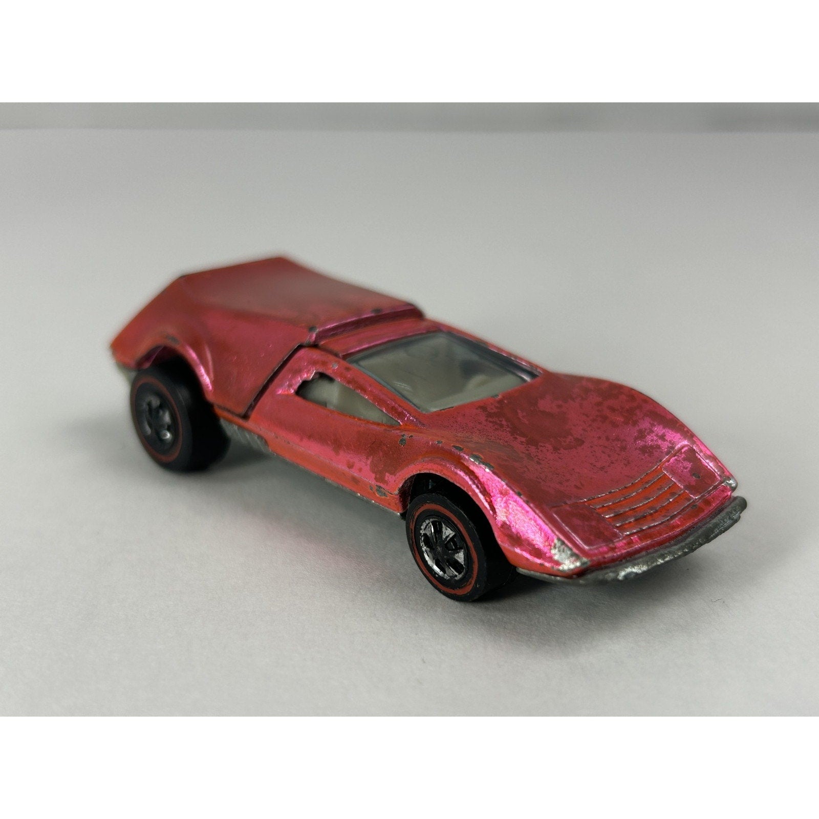 Vintage Hot Wheels Tri-Baby Redline Diecast Car 1970 Mattel USA Engine Hood Open