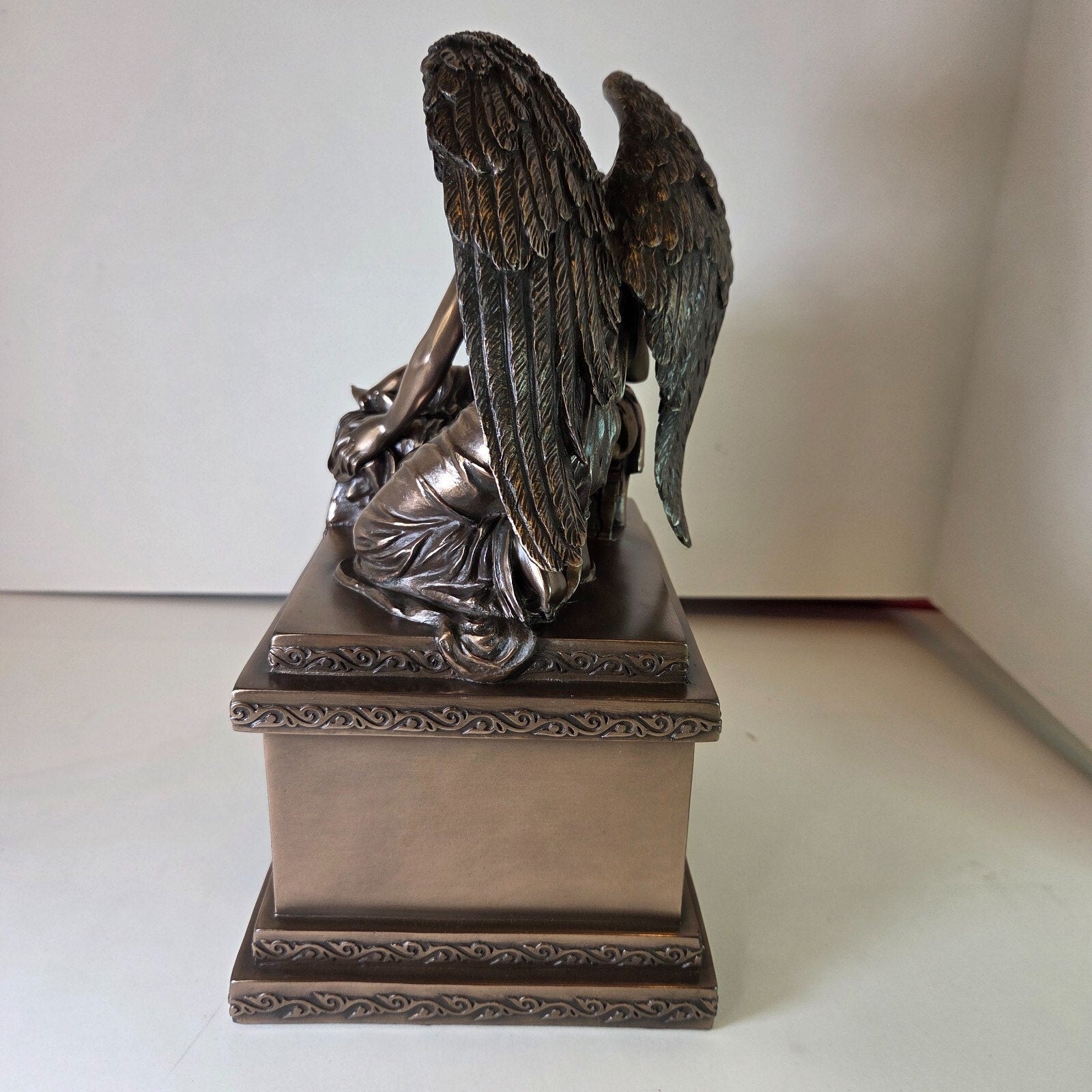 Angel and Baby Cold Cast Resin Urn for Human Ashes 6"x4 3/4"x9"