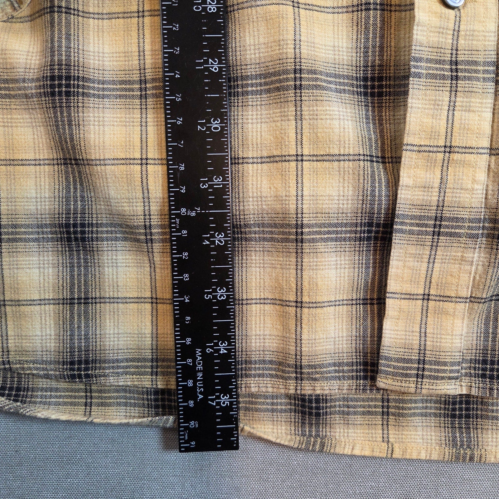 Cutter & Buck Men’s 4XT Yellow Black Plaid Flannel Button Shirt