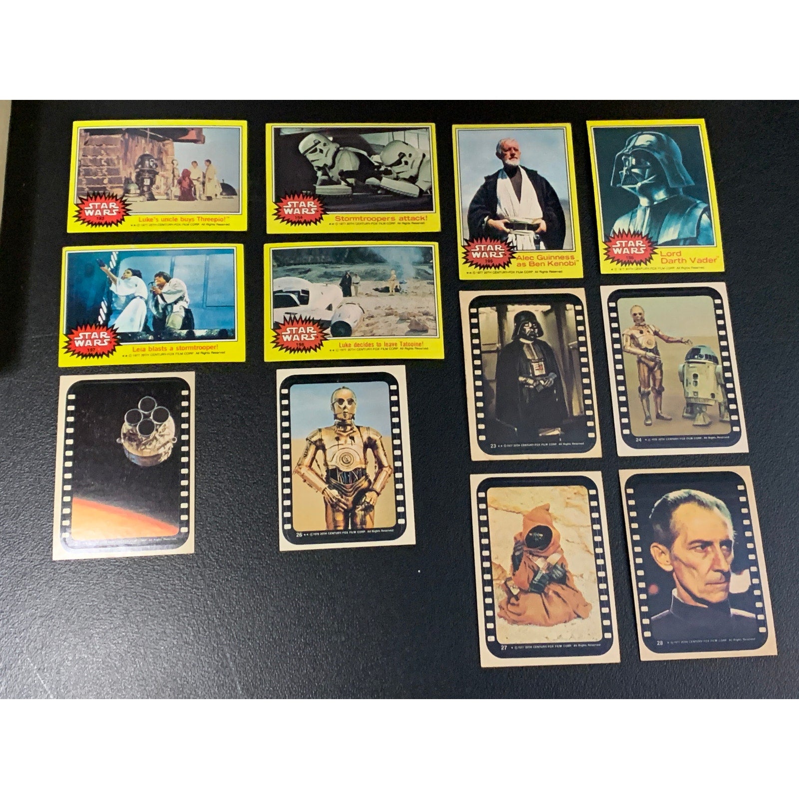 1977 Topps Star Wars Series 3 Yellow Border Complete 66 Card Set With Stickers