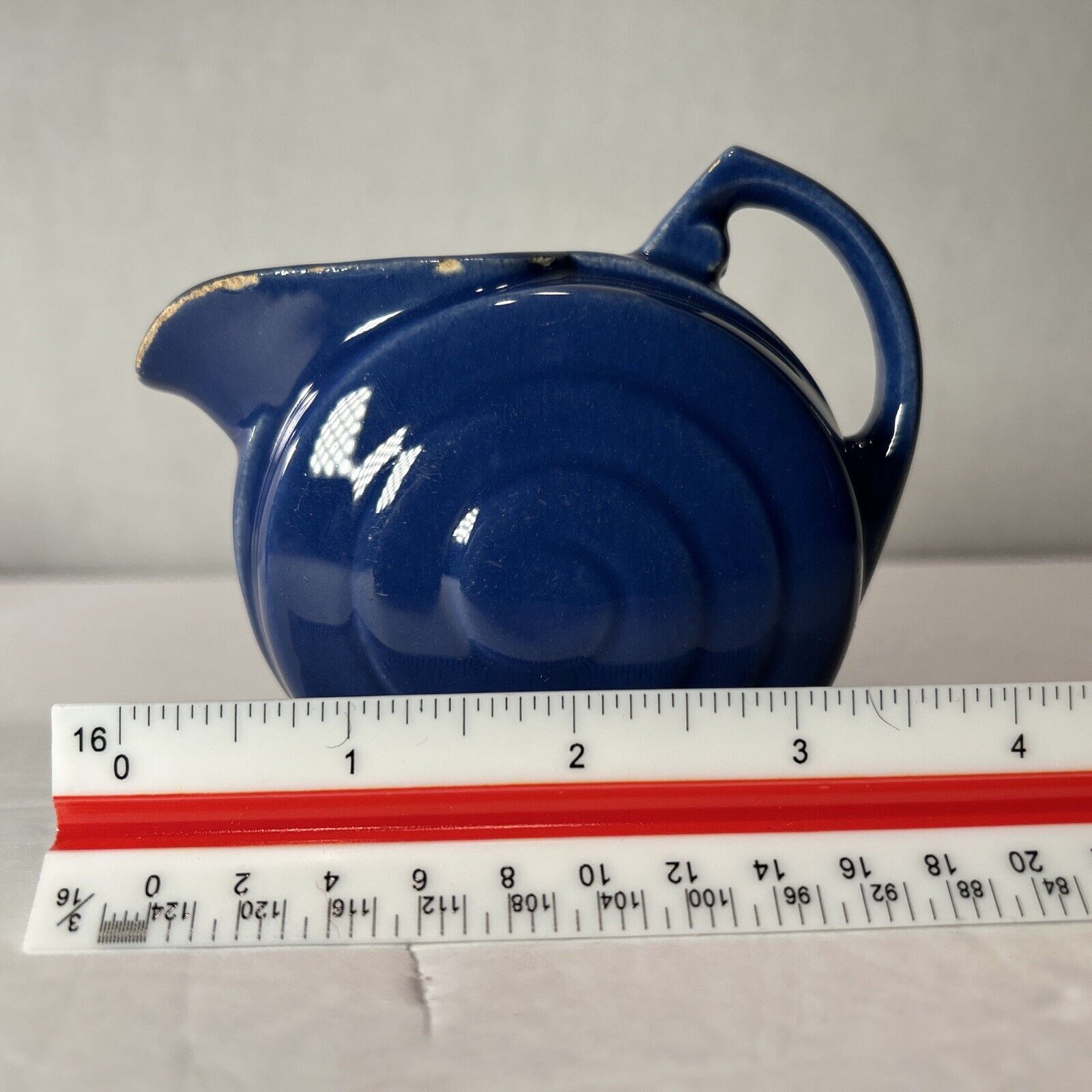 Set of 2 Vintage Cobalt Blue Ceramic Creamer & Sugar Pitchers
