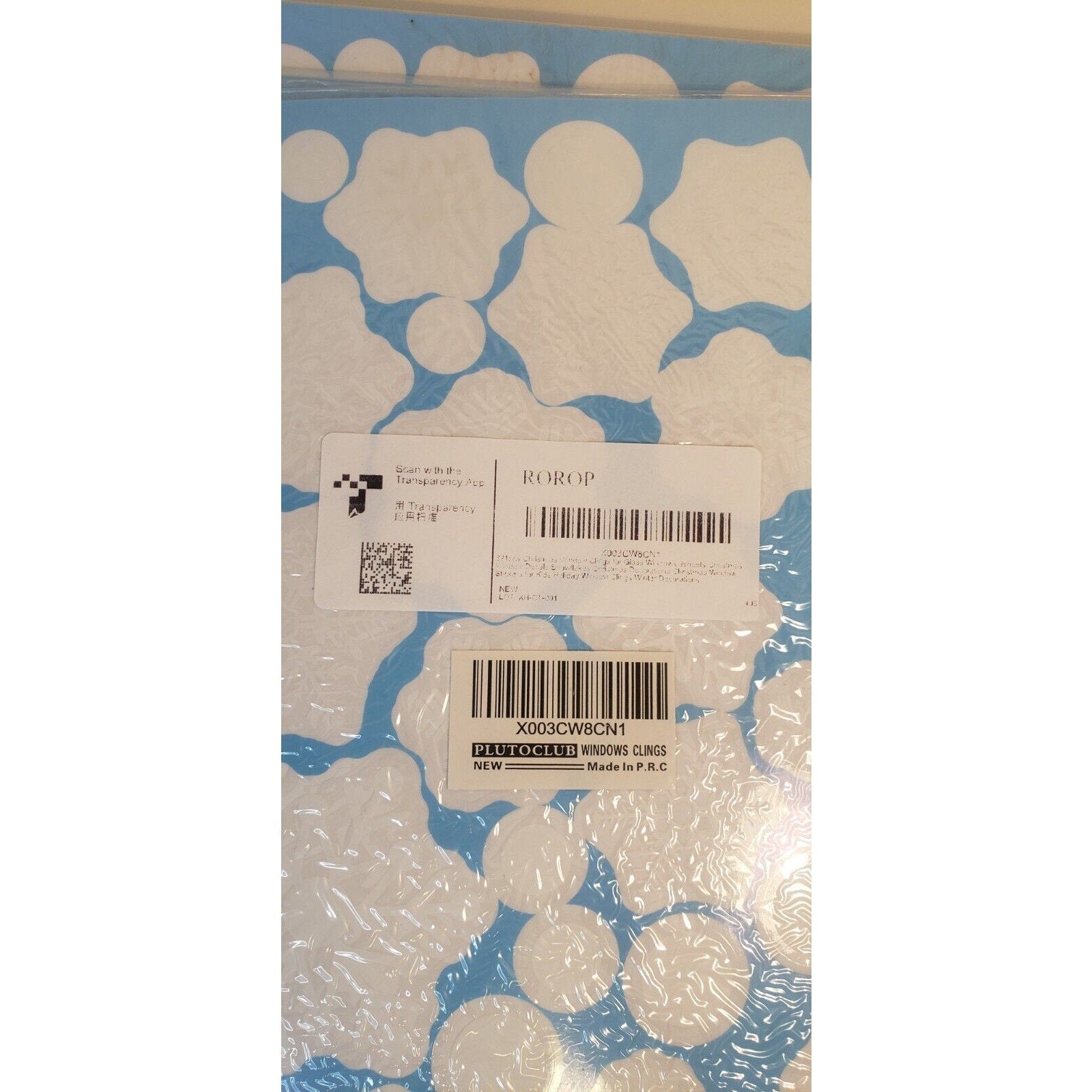 Christmas Snowflake Window Clings 9 Sheets 321 Pieces Reusable Holiday Decals