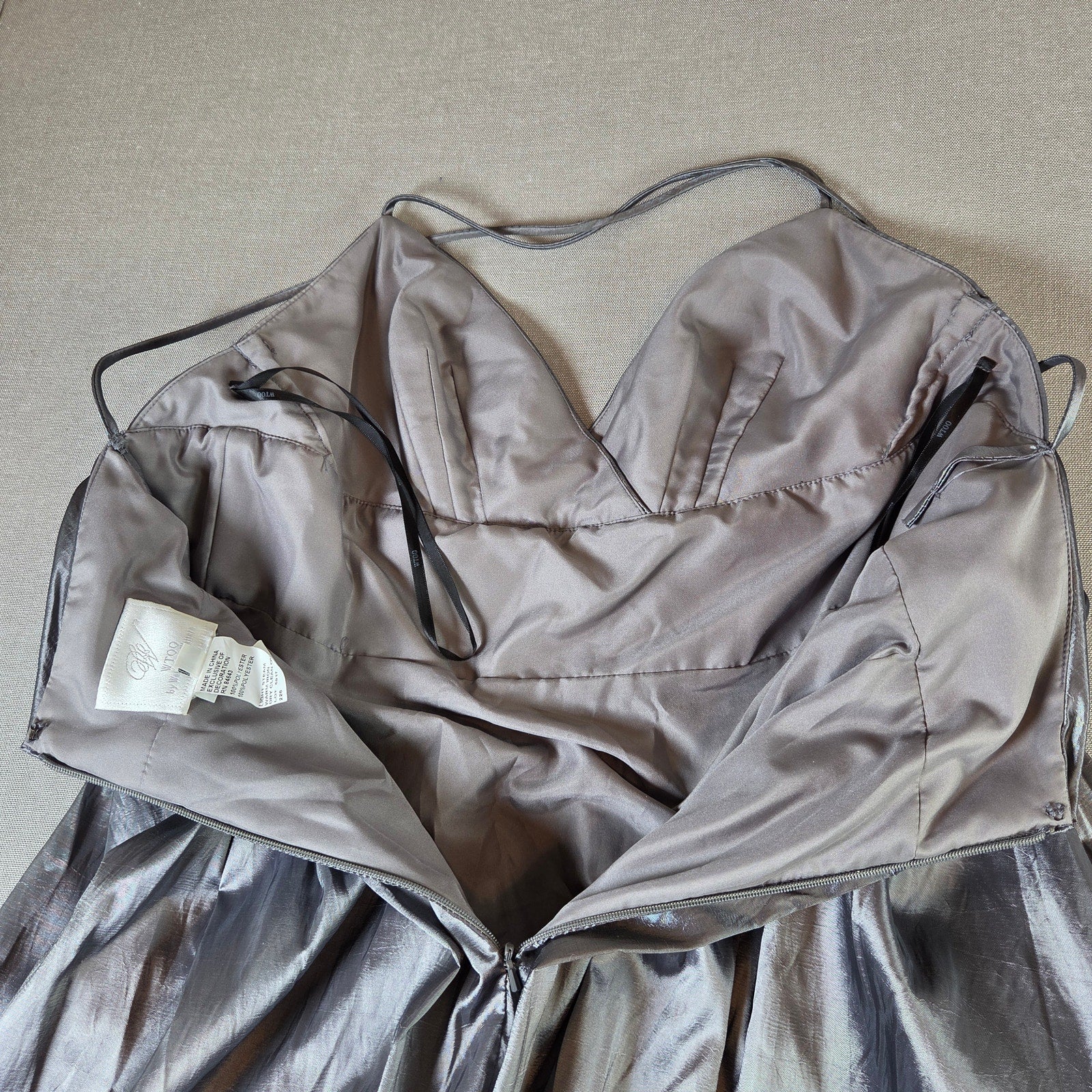 WTOO Watters Halter Ball Gown Dress Size 12 Formal Prom Taffeta Skirt