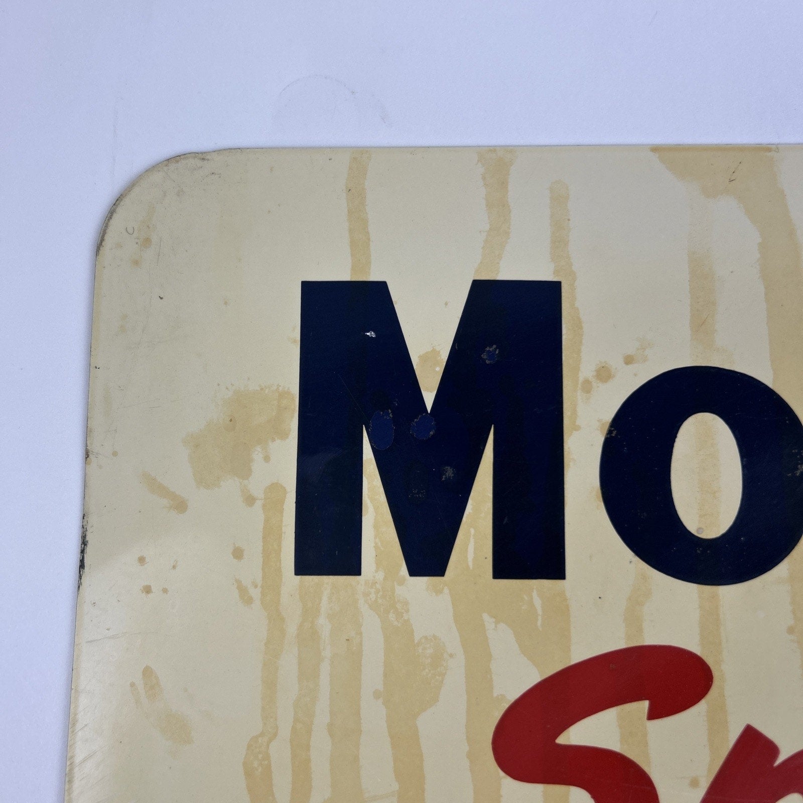 Vintage Mobiloil Special Advertising Sign 18"x7" Pegasus Metal Gas Oil Garage