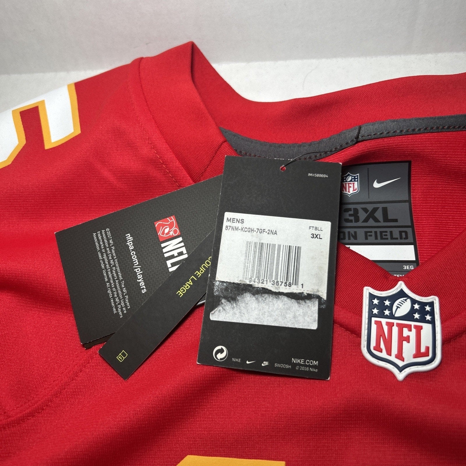 Patrick Mahomes Kansas City Chiefs Nike NFL On Field Jersey Color Red Size XXXL