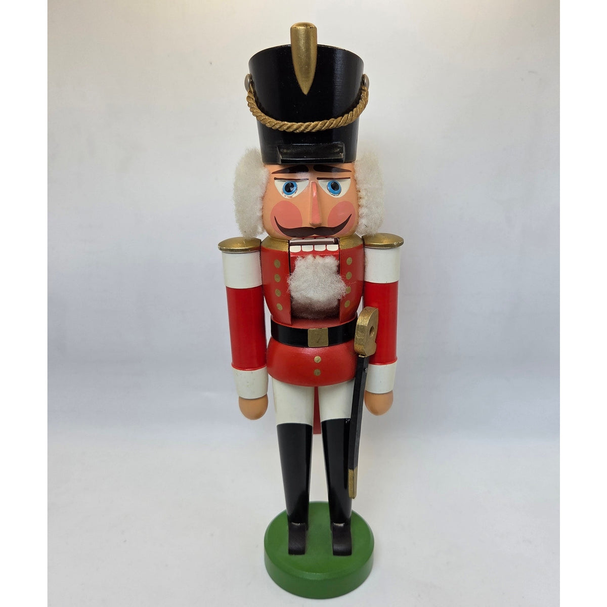 Erzgebirge DDR Wooden Nutcracker Soldier 11" Vintage East Germany Decor