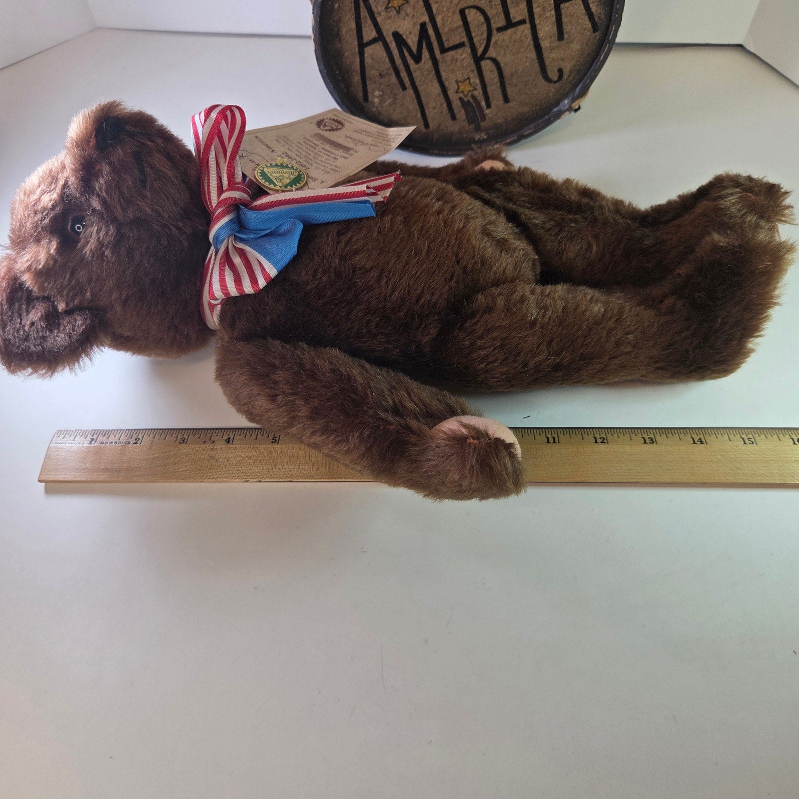 Hermann Mohair Teddy Bear for America 1492-1992 LE 23/250 w/COA & Drum