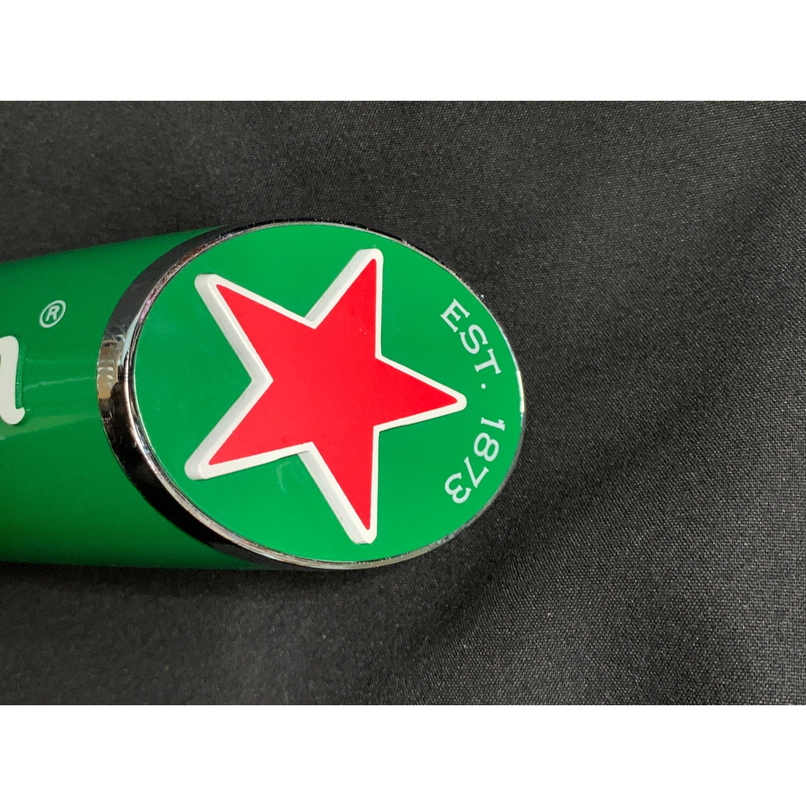 Heineken Beer Tap Handle Green Chrome Red Star Holland 10.5 in Distressed