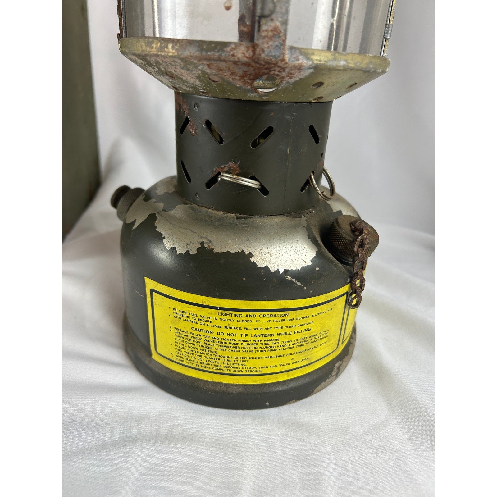 US Military 1963 SMP Lantern With Original Wood Crate Camping Light