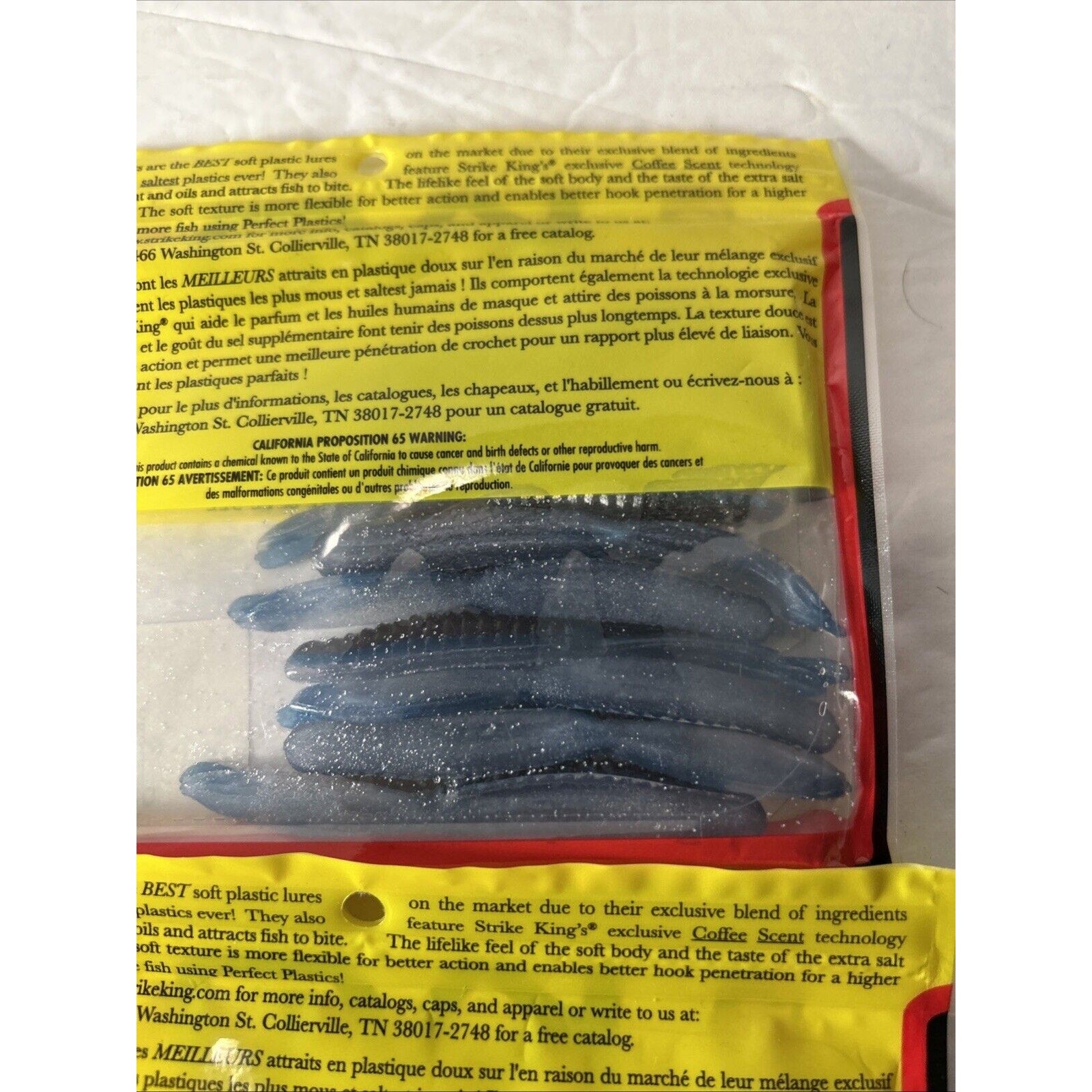 Strike King KVD Perfect Plastics with Coffee Scent and Salt Mixed Lot Of 4