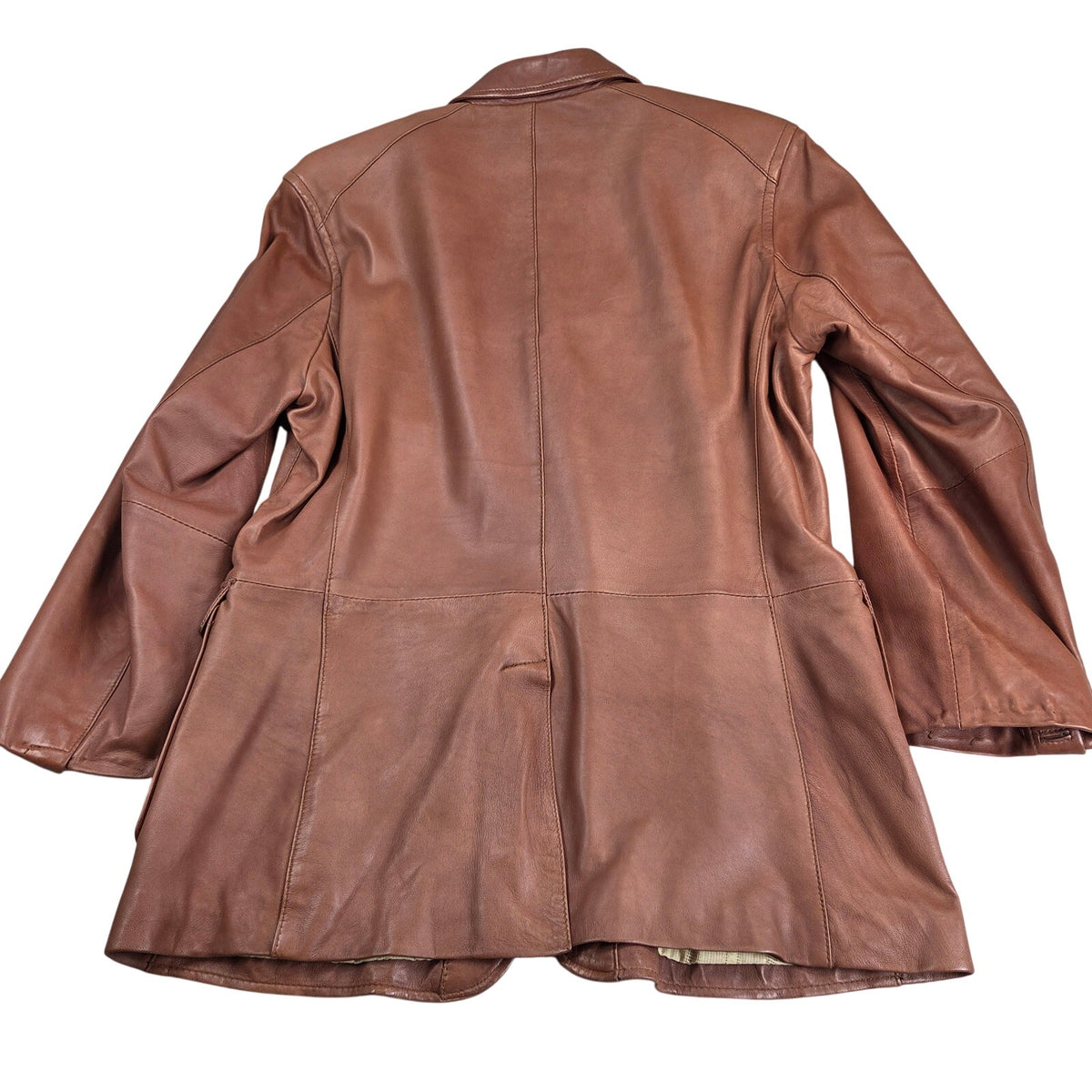 Wilsons Leather Men's L Brown Genuine Leather Blazer Sport Coat Jacket Lined