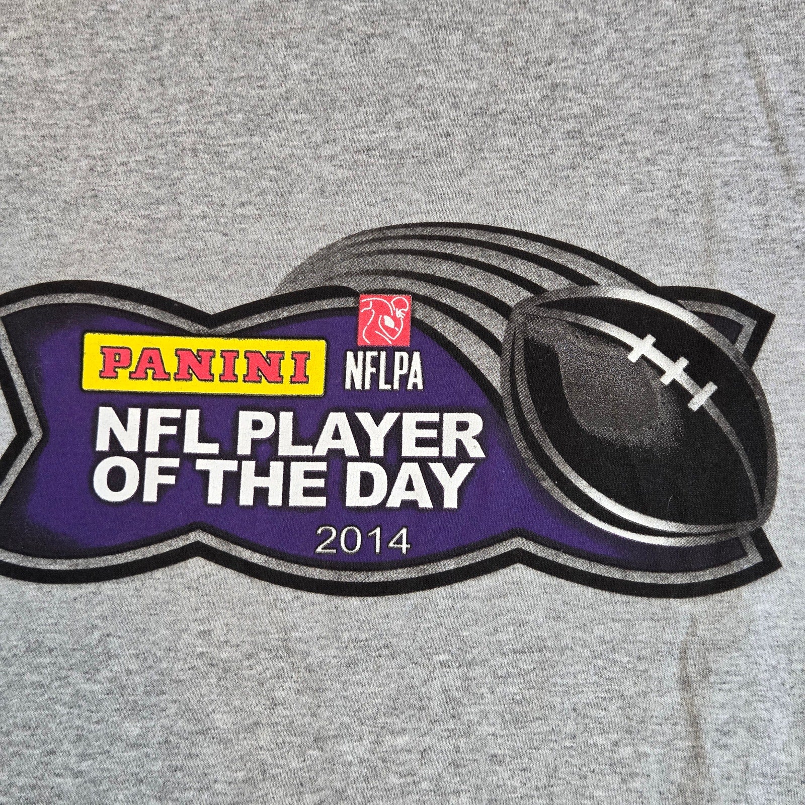 Panini NFL Player of the Day 2014 Promo Tee Shirt Gray Delta Pro Weight L
