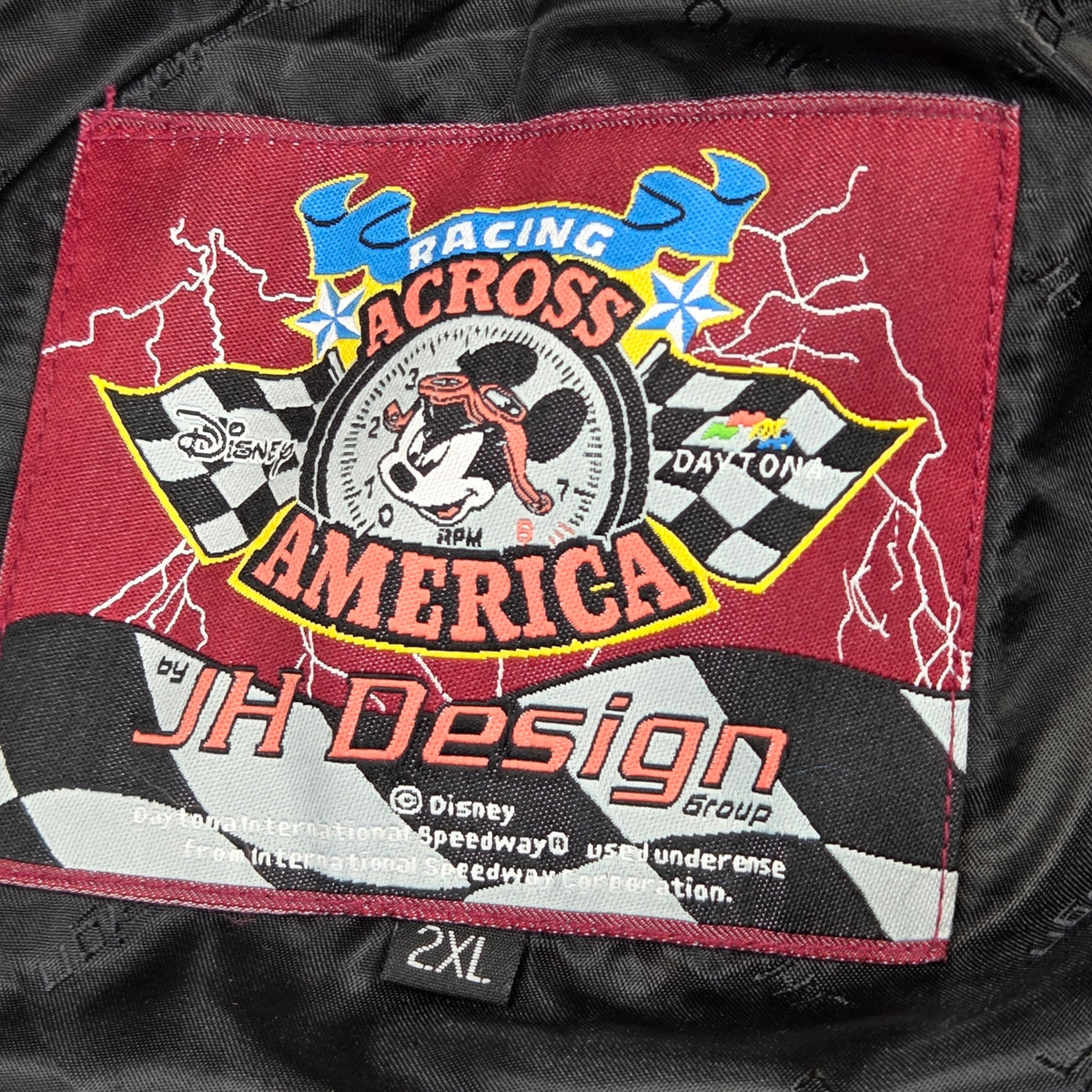 Vintage 2005 JH Design Disney Racing Across America Mickey Jacket 2XL Daytona