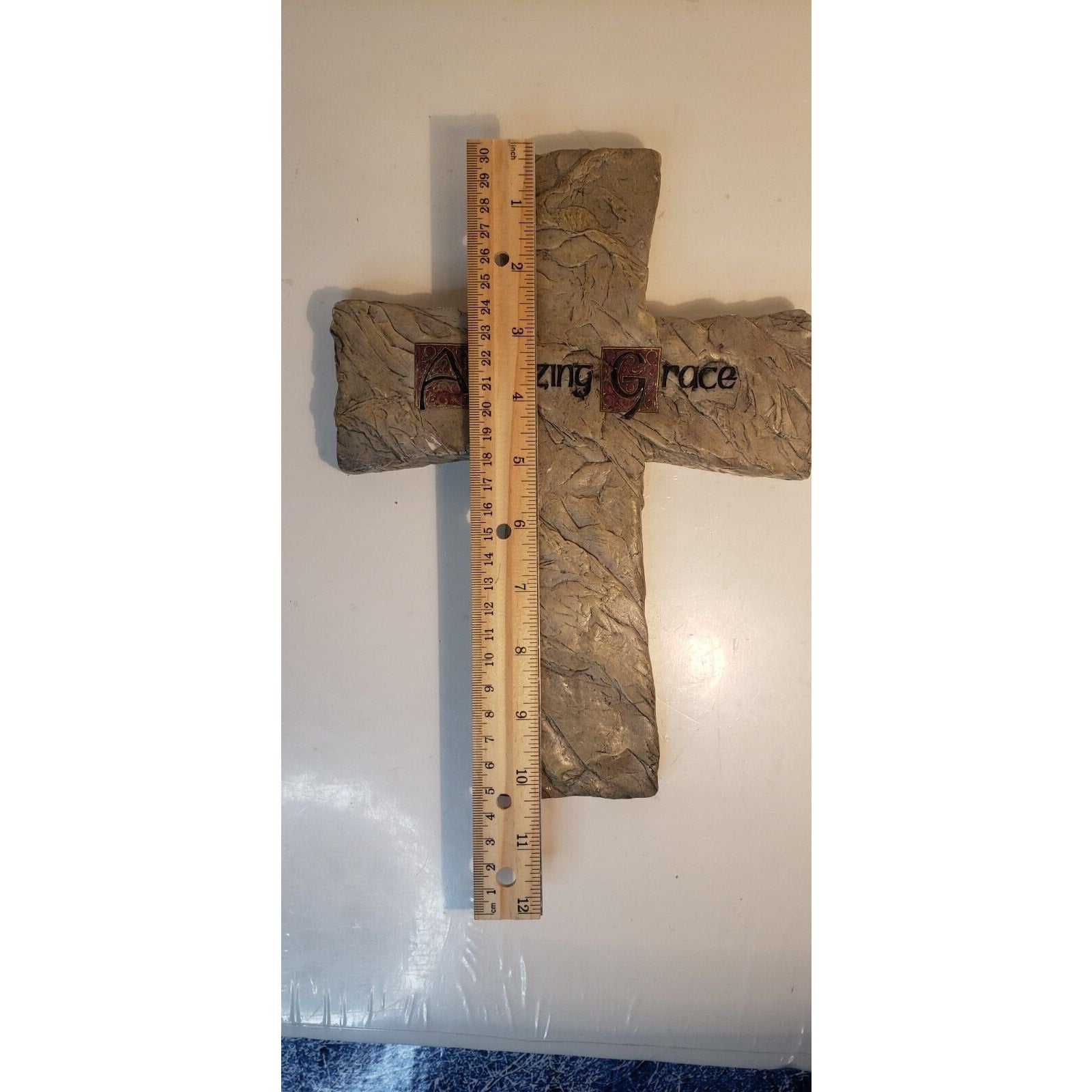 Christian Home Decor Wall Cross Amazing Grace 10 1/2" x 8"