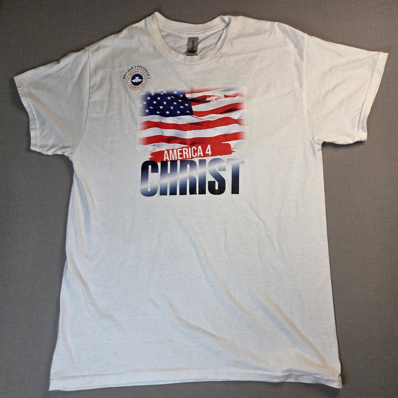 Gildan America 4 Christ T Shirt Mens Medium Christian Bible Verse Graphic