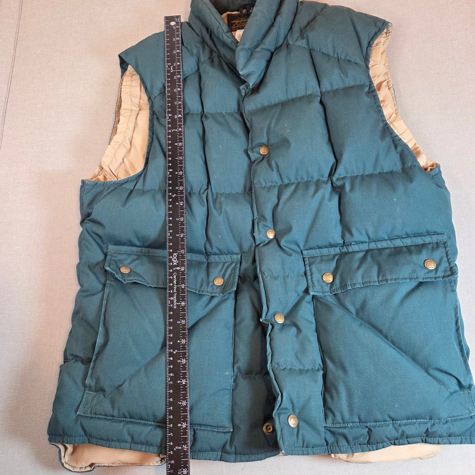 Vintage Eddie Bauer Goose Down Vest XL Made in USA Green Expedition 70s 80s